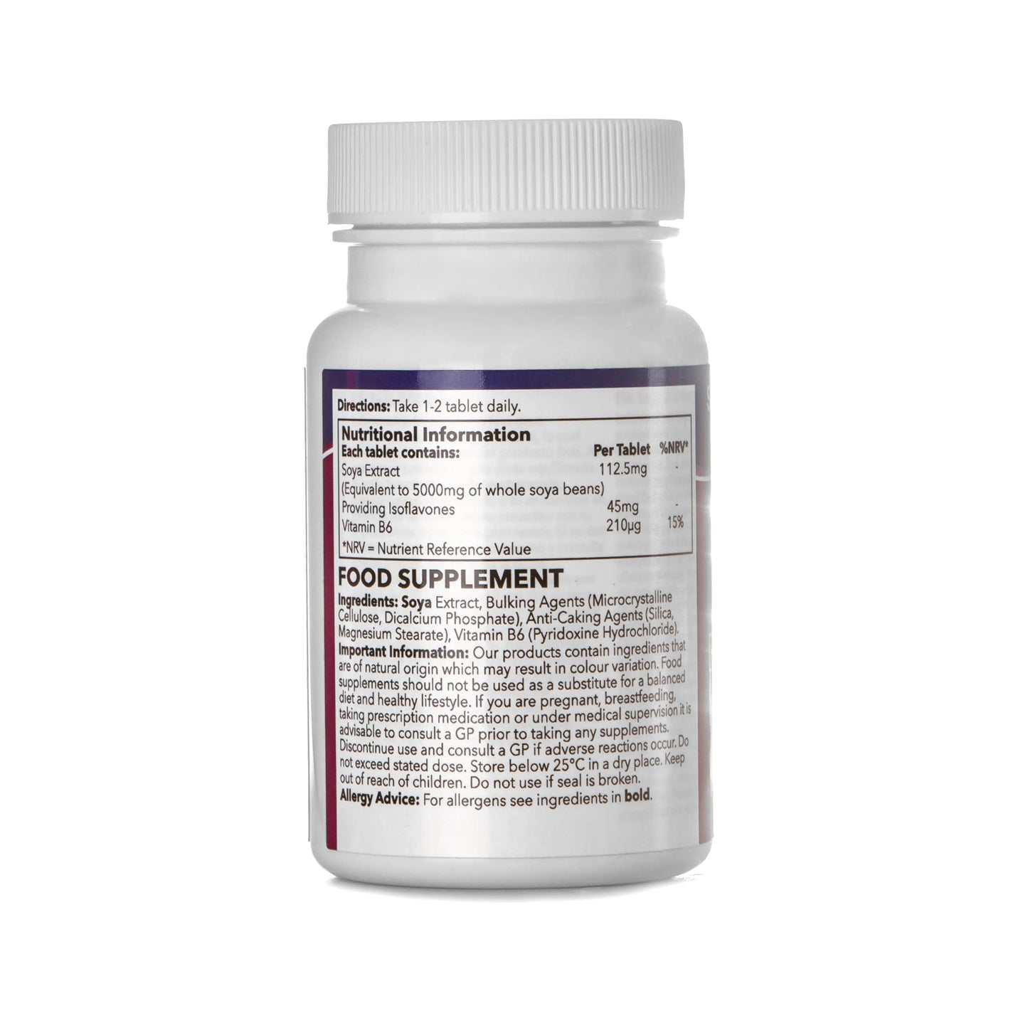 SOYA Isoflavones 5000mg | Supports Hormonal Balance with Vitamin B6 | Potent Daily Formula | Vegan and Vegetarian Friendly | 120 Tablets = 2 Months' Supply | Manufactured in The UK