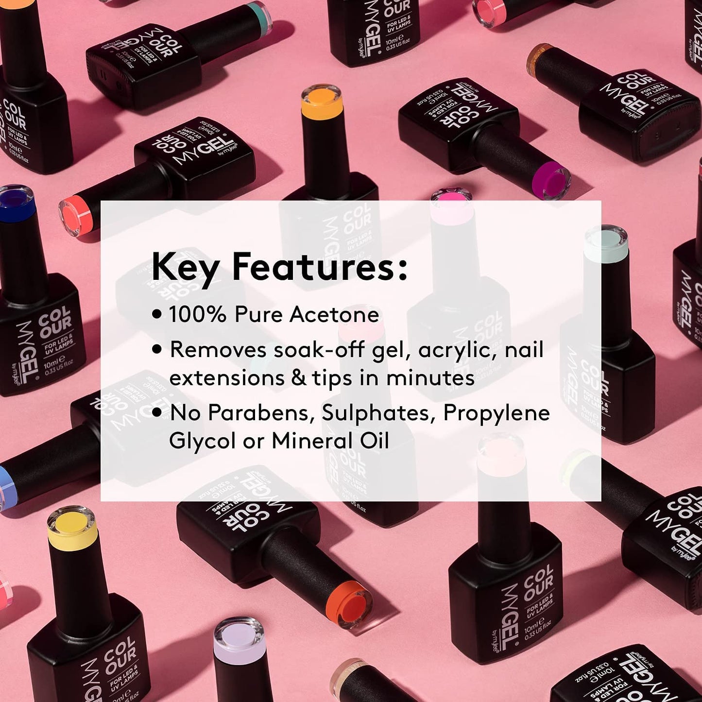 Mylee 100% Pure Acetone Gel Nail Polish Remover 300ml for UV/LED, Soak Off, Removes All Types of Nail Polish, Gel Polish, Acrylic, Gels, Nail Tip & Glue