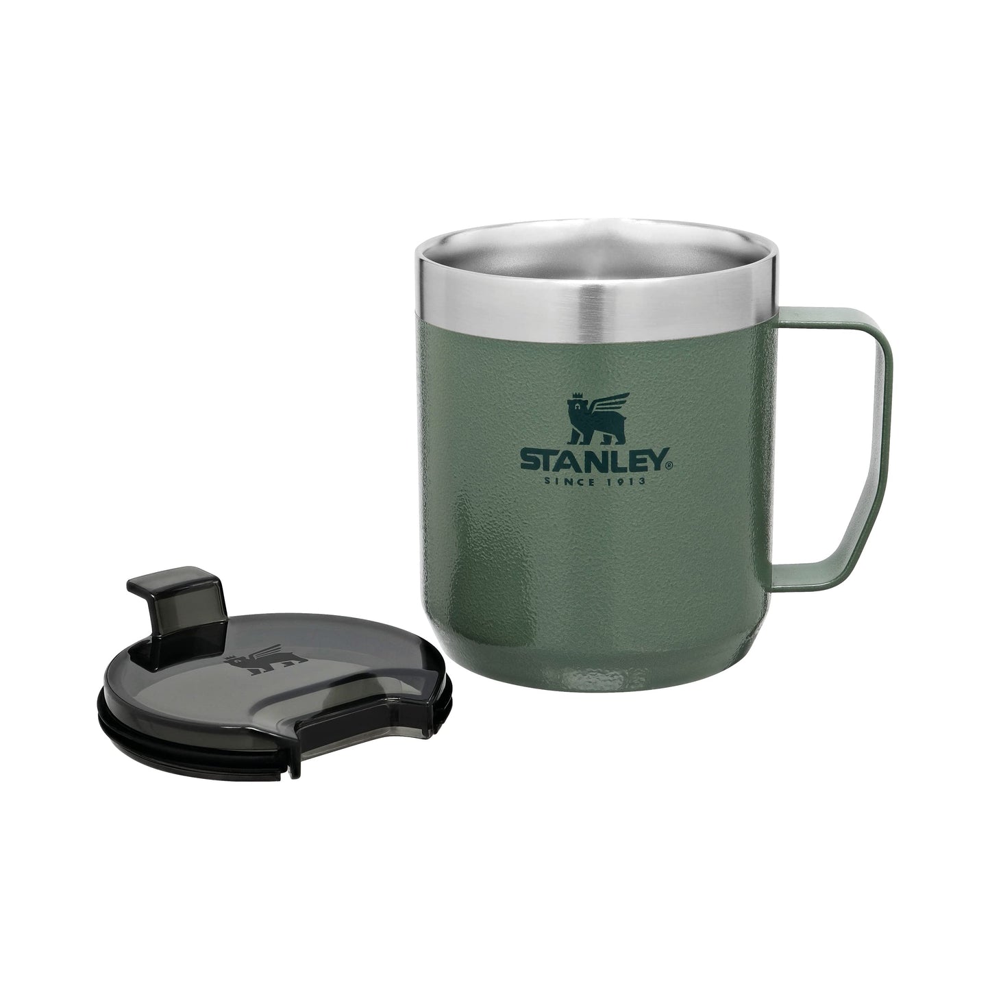 Stanley Classic Legendary Camp Travel Mug 0.35L - Keeps 1.5 Hours Hot - 3 Hours Cold - Dishwasher Safe - Stainless Steel Coffee Cup - BPA-Free - Hammertone Green