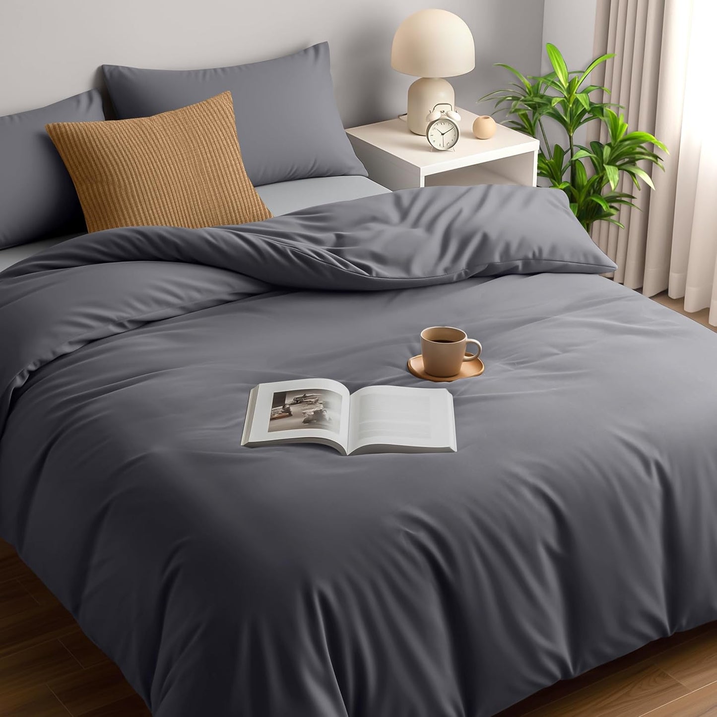 Utopia Bedding Duvet Cover Double Grey – Microfibre Set with Pillowcases