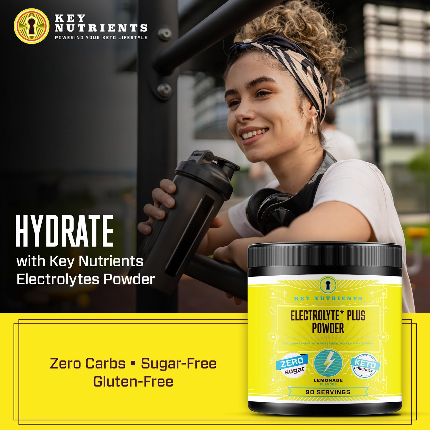 Key Nutrients Electrolytes Powder - Multivitamin & Minerals Electrolytes Powder - 90 Servings of Refreshing Lemonade - Hydration Powder - Supercharged Rehydration Sachets with 16 Vitamins & Minerals