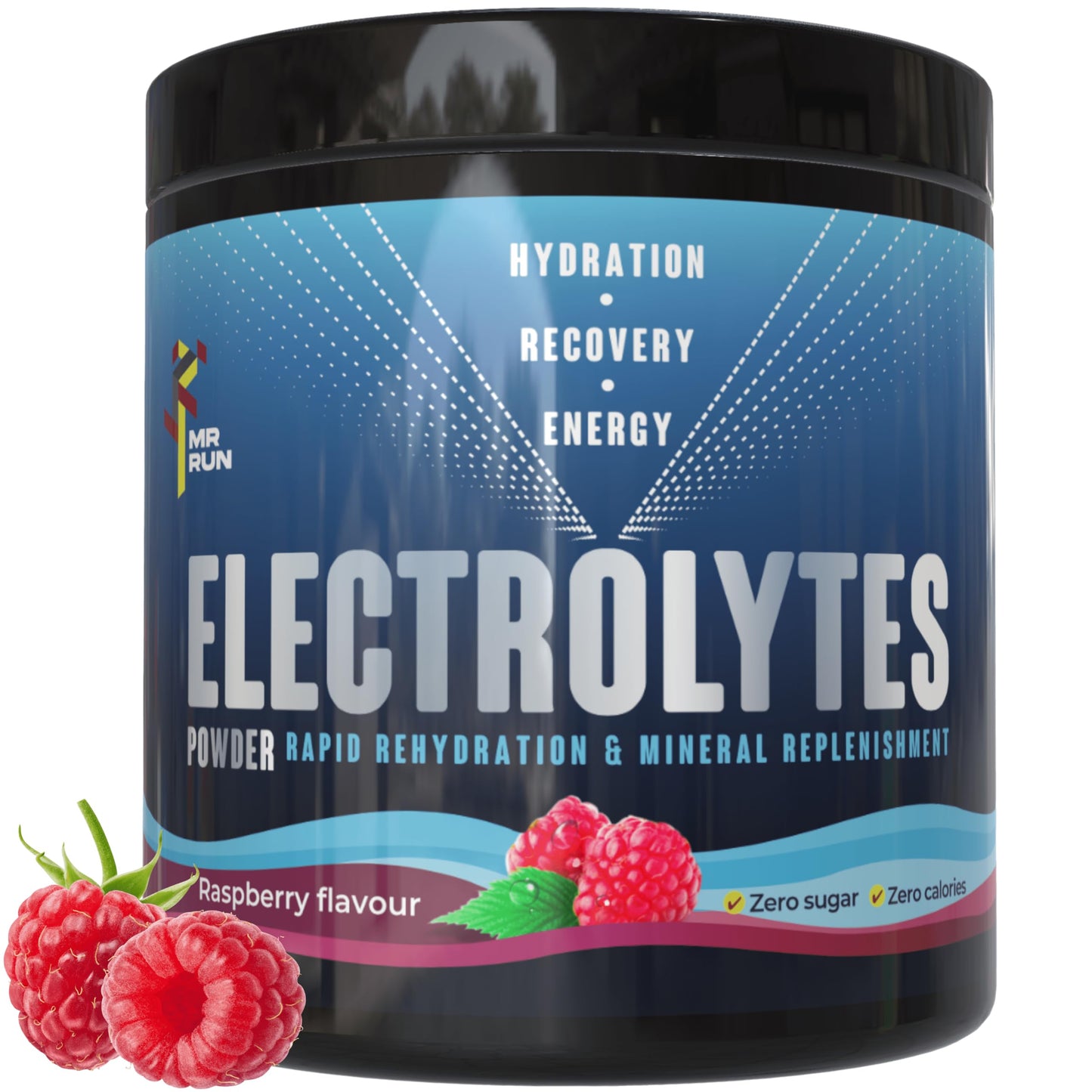 Electrolytes Powder 250g, 100 Servings - Rapid Rehydration with Himalayan Salt, Zero Sugar - Hydration Energy Recovery - Running Gym Keto Fasting Salts - UK Made, Vegan, Raspberry Flavour