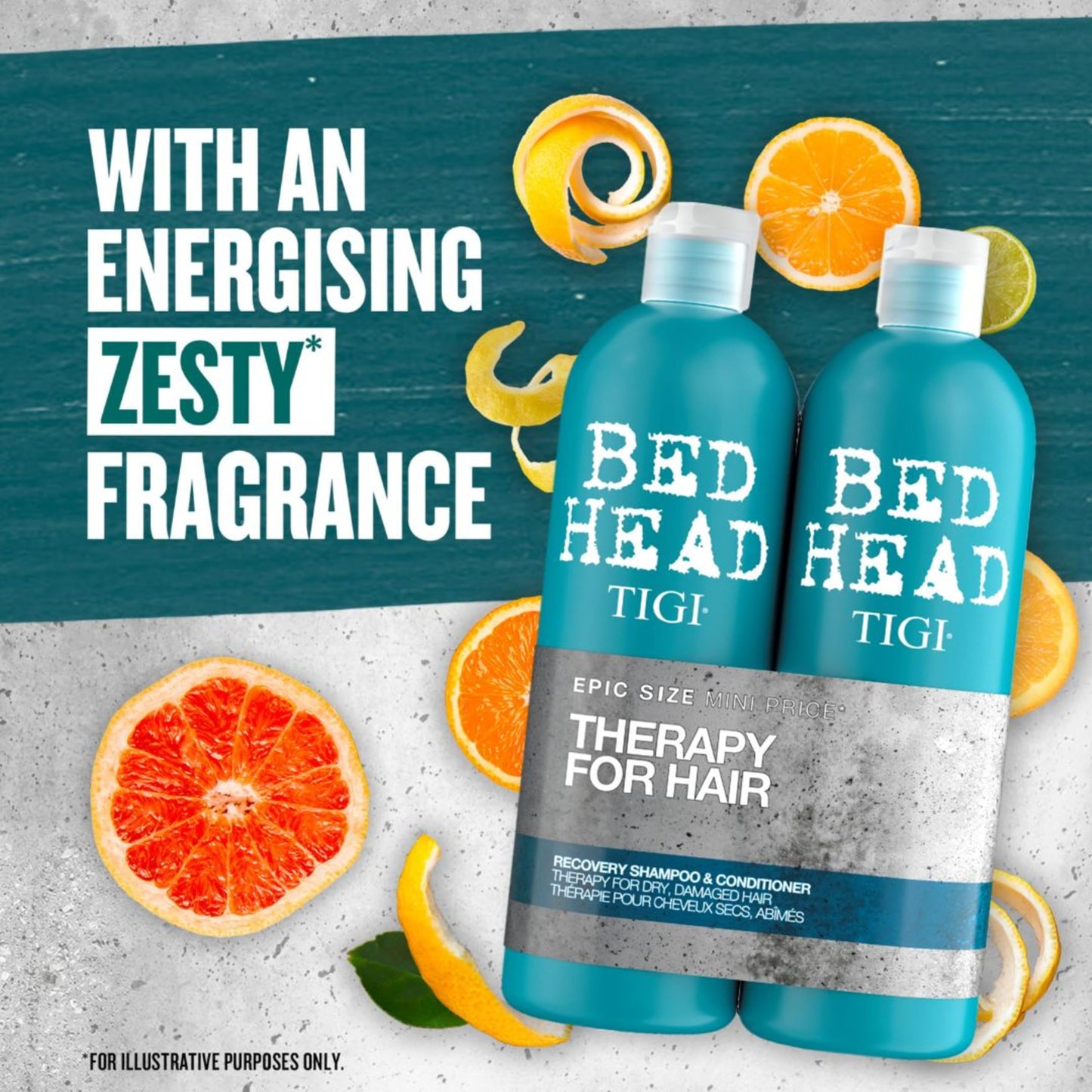 Bed Head by TIGI | Recovery Shampoo and Conditioner Set | Professional Moisturising Hair Repair Treatment | Ideal For Dry And Damaged Hair | 750 ml ( Pack of 2)