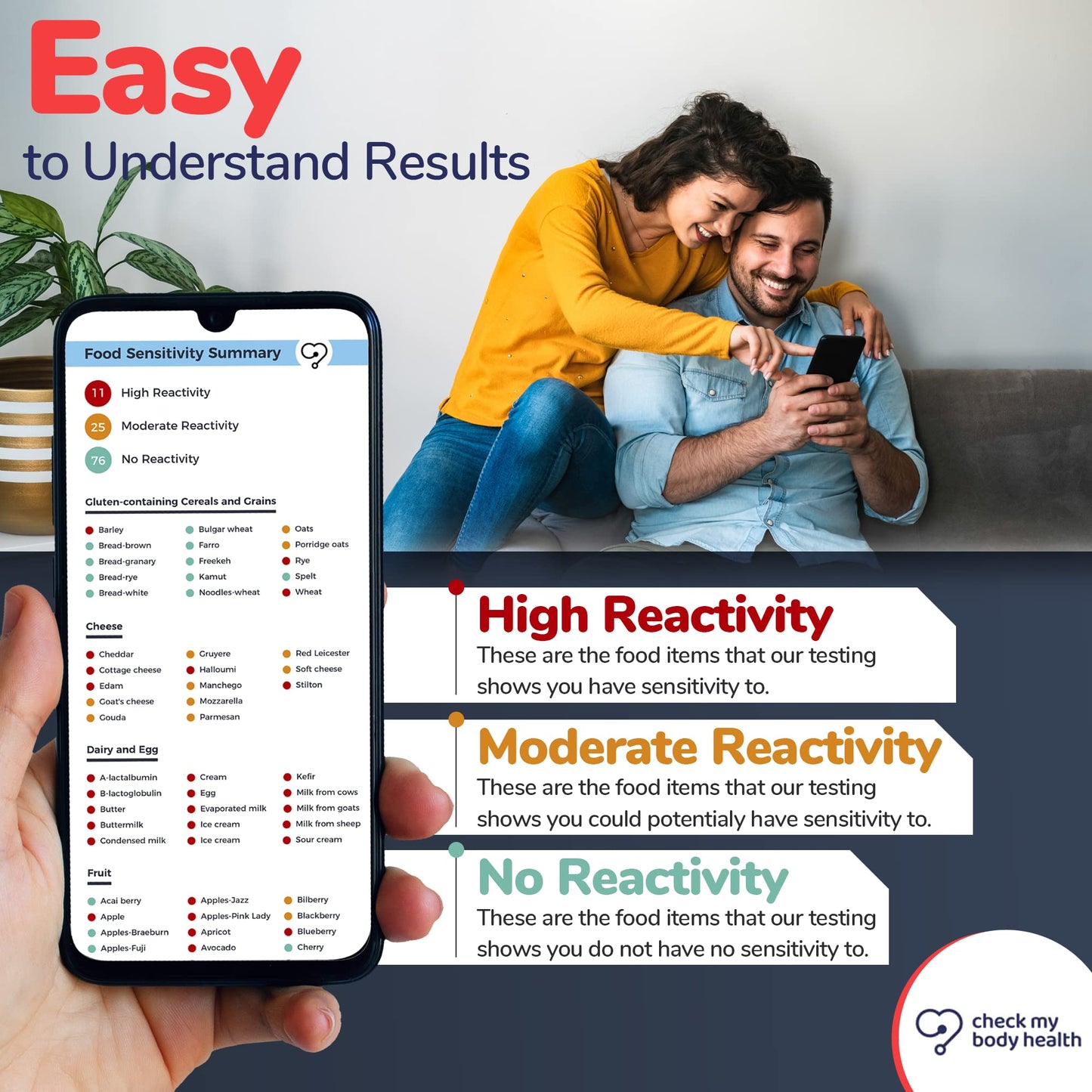 Check My Body Health | Complete Food Intolerance Test | Check for 970 Different Intolerances | Easy to Use Home Hair Strand Testing Kit & Intolerance Screening for Adults | Results in 5 Days