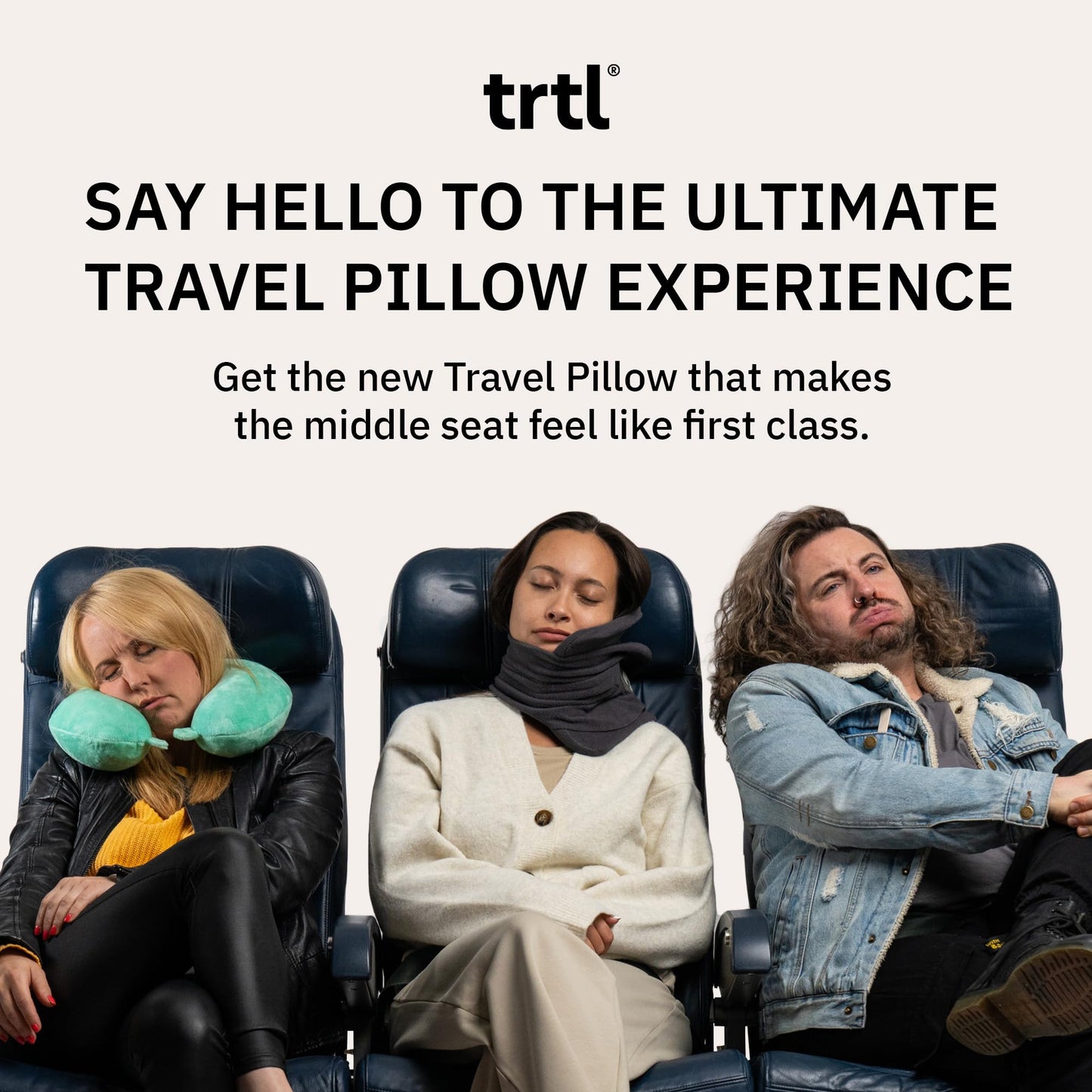 trtl Travel Pillow - Airplane Pillow for Neck and Shoulder Support - Soft, Lightweight, Machine-Washable Travel Pillows for Airplanes - Grey