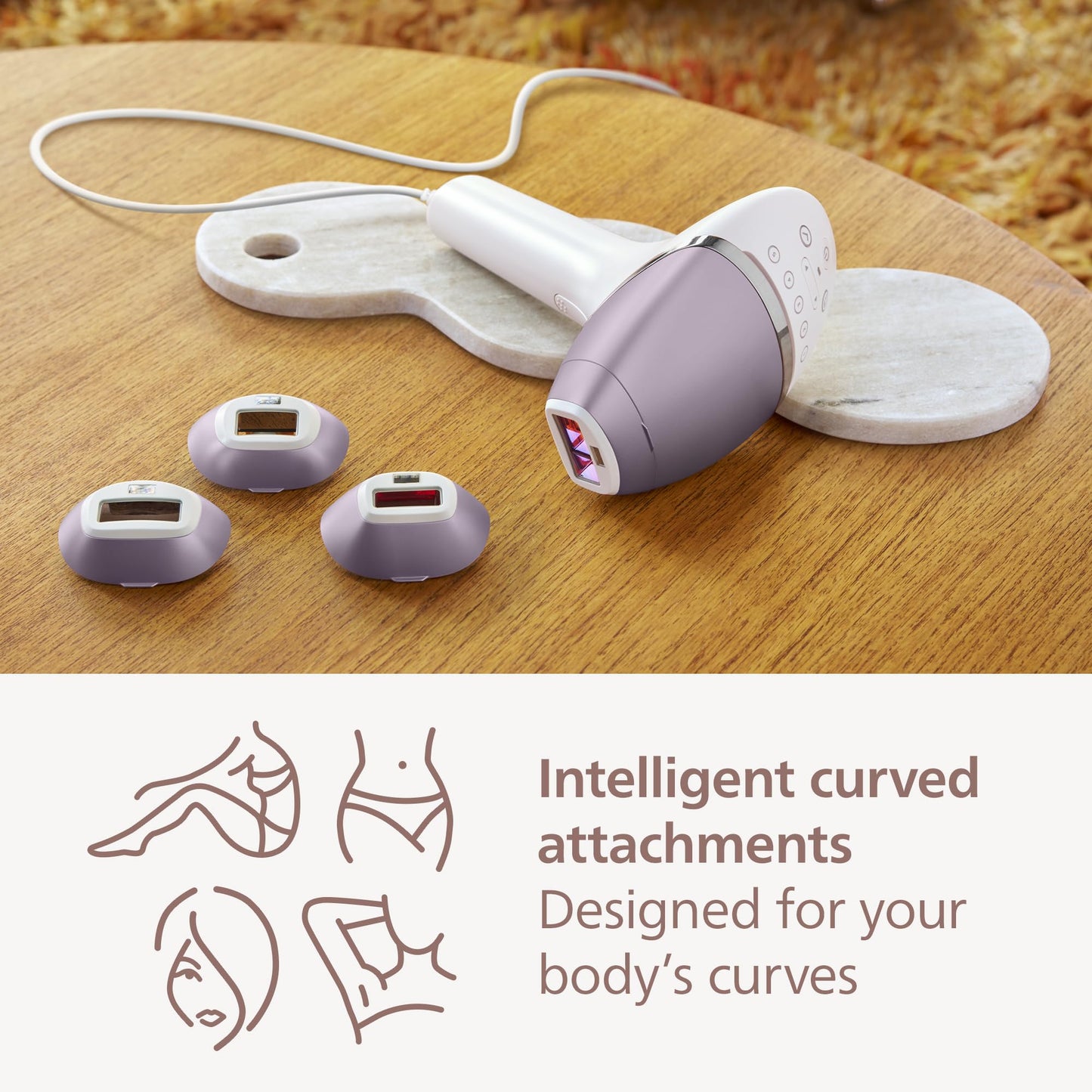 Philips Lumea Series 8000, IPL Hair Removal Device, with SenseIQ Technology, 4 Attachments for Body, Face, Bikini and Underarms, Satin Compact Pen Trimmer, Model BRI949/00