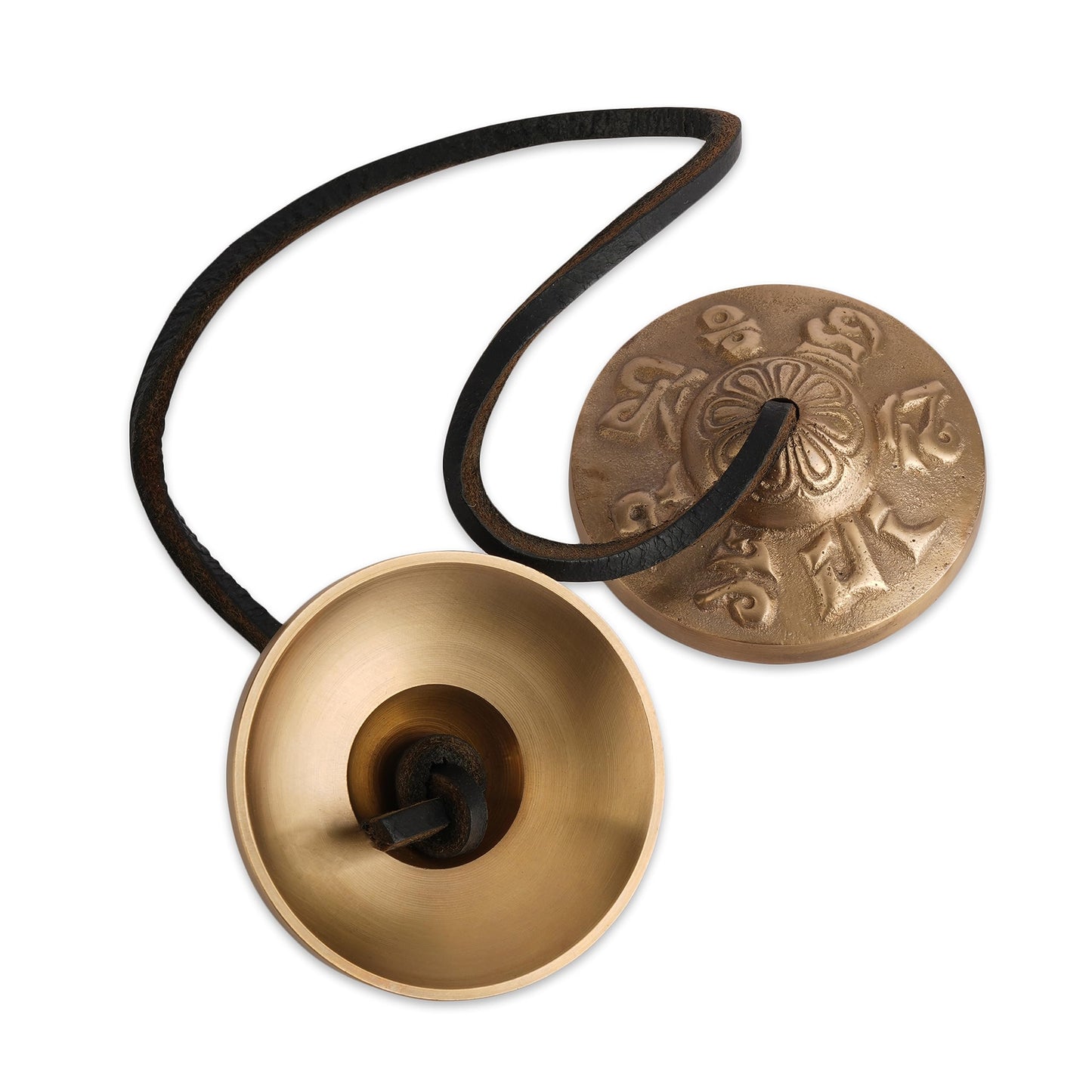 Ajuny Tibetan Tingsha Cymbals Bells Buddhist Meditation Yoga Bell Small OM Mane Padme Hum Symbols Embossed Manjira Great Gifts