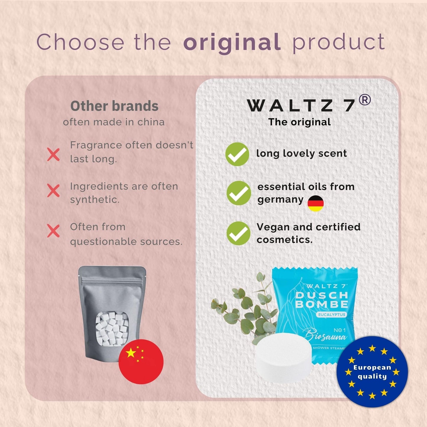 WALTZ 7 Shower Steamers Set, 16 Pieces, 8 Scents, Shower Bombs Made in EU, Natural Essential Aromatherapy Oils, Unique Spa Stress Relief, Pamper Gift for Women, Men, Mum, Grandma, Birthday