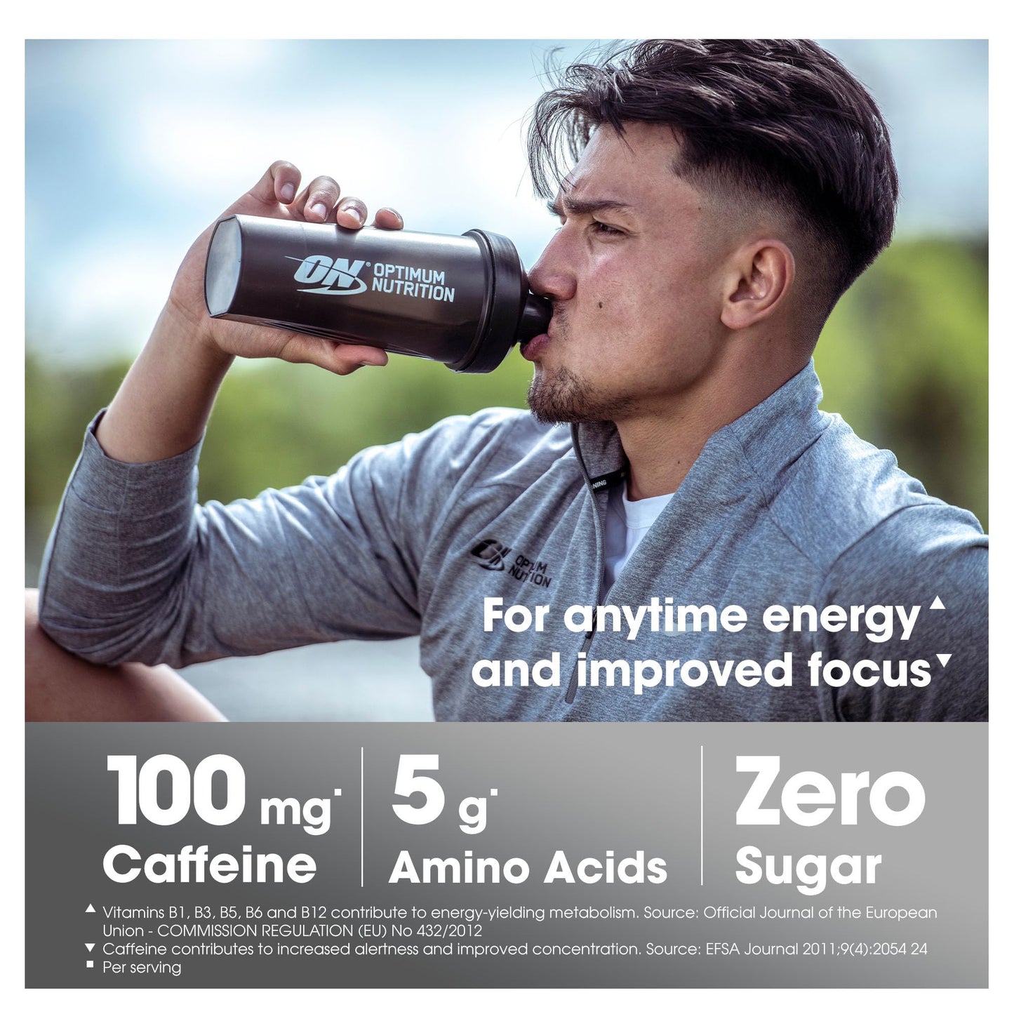 Optimum Nutrition Amino Energy Pre Workout Powder, Energy Drink with Amino Acids, BCAA and L-Glutamine, Food Supplement with Vitamin C and Caffeine, Orange Cooler Flavour, 30 Servings, 270 g
