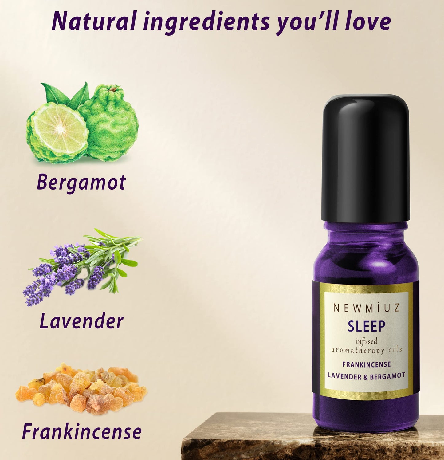 Sleep Roll On Essential Oil Anti Stress Calming Aromatherapy Stick Blend Lavender Oil Bergamot Frankincense Destress Relaxation Stress Gifts for Women Perfect Stocking Stuffers NEW MIUZ USA