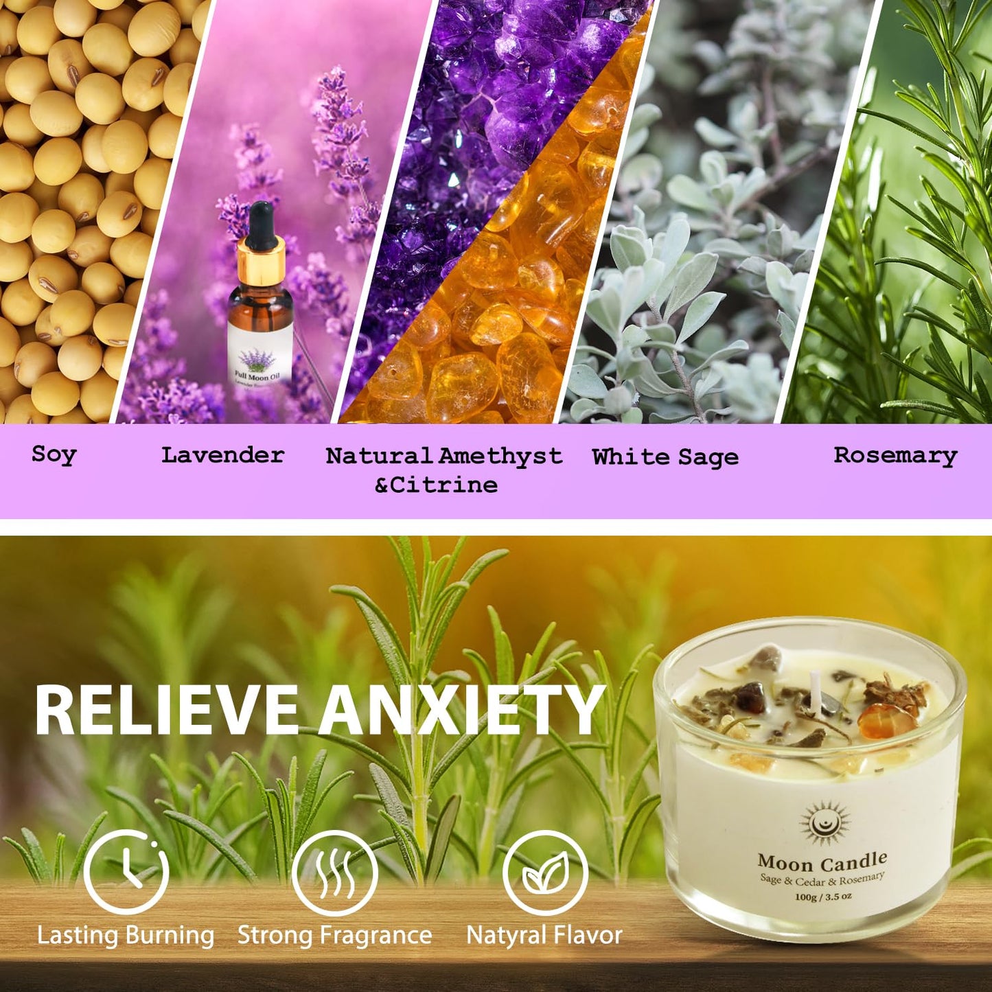jagdag Spiritual Gifts, Energy Cleansing Kit, Chakra Candles, Positive Energy Crystals, Meditation Kit, Sage Cystal Candles Cleansing House Negative Energy, Spiritual Healing Gifts Women & Men, White