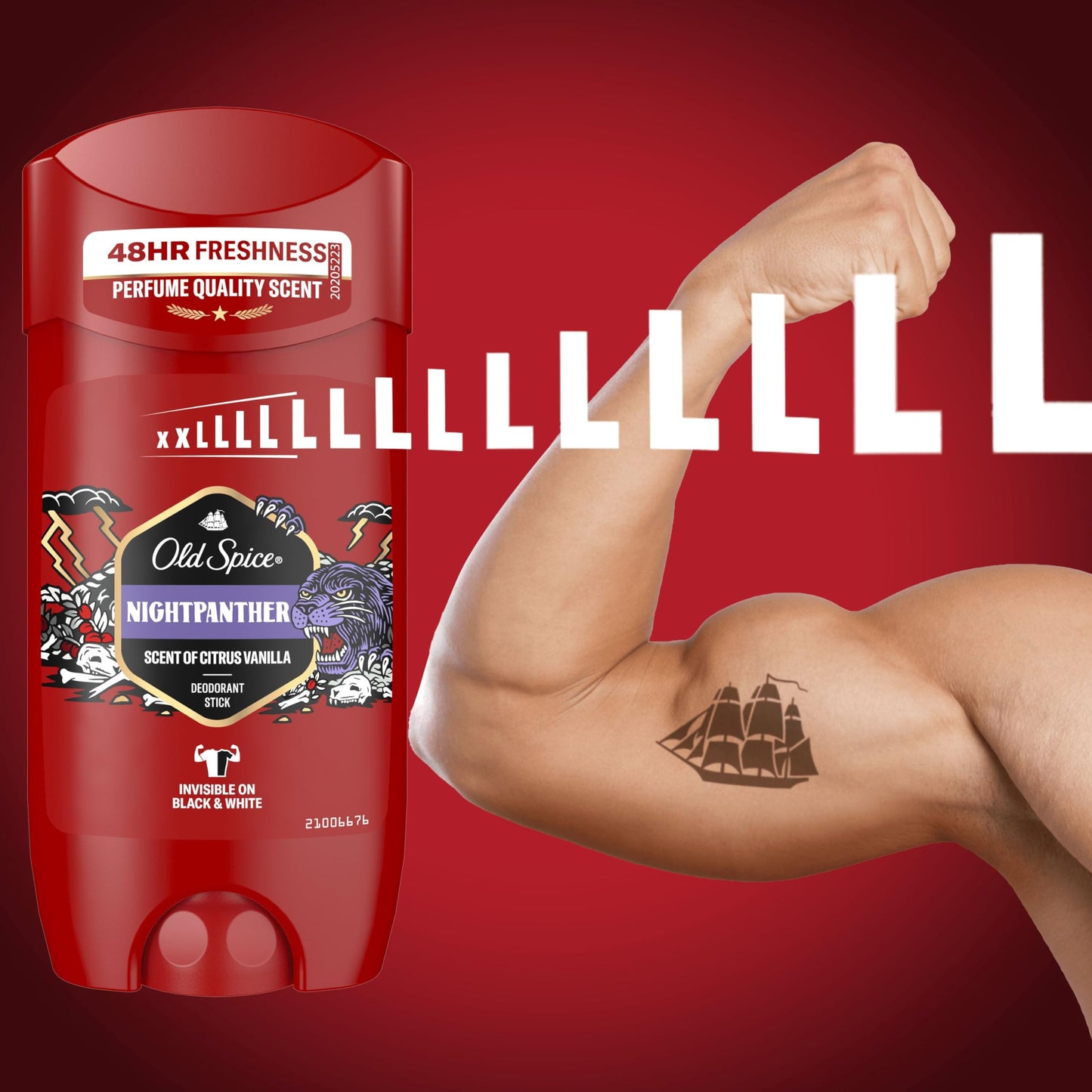 Old Spice Night Panther Deodorant Stick For Men 85 ml, 48H Fresh, 0% Aluminium Salts, Anti-White Marks and Yellow Stains