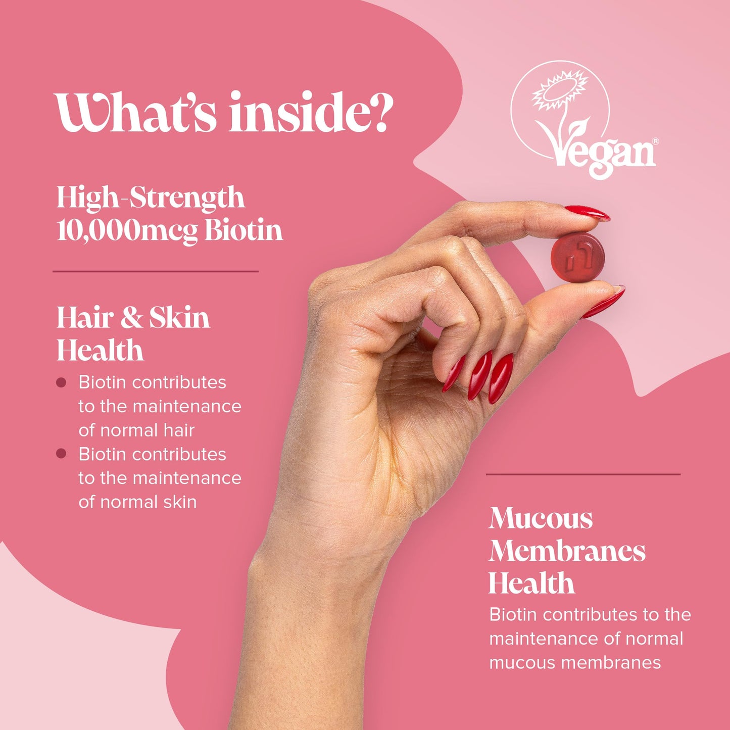Biotin Gummies - 10,000 mcg - 60-Day Supply - Hair Vitamins –- Vegan - Chewable Hair Vitamins – Anti Hair Loss and Thinning Supplement – Hair Gummies for Hair Growth - Made by Novomins
