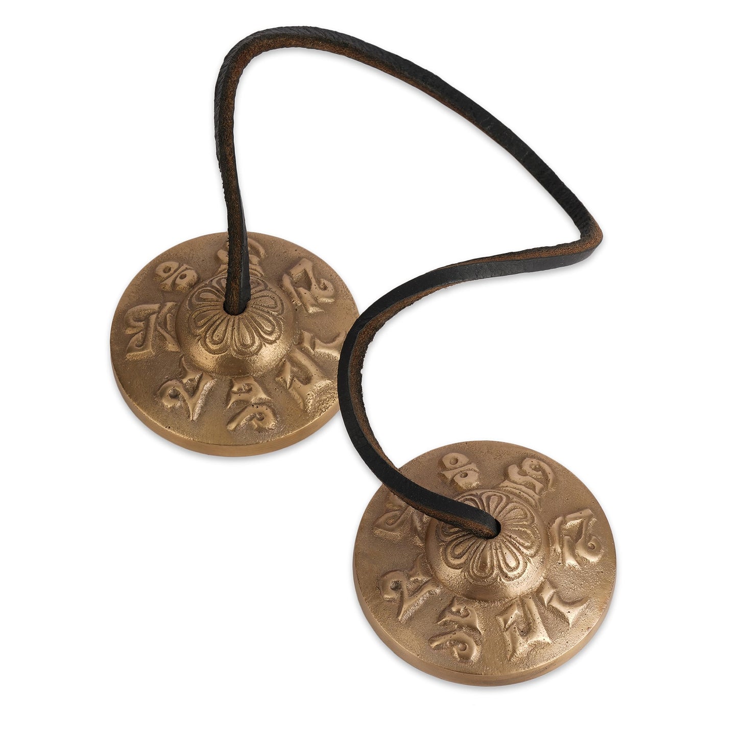 Ajuny Tibetan Tingsha Cymbals Bells Buddhist Meditation Yoga Bell Small OM Mane Padme Hum Symbols Embossed Manjira Great Gifts