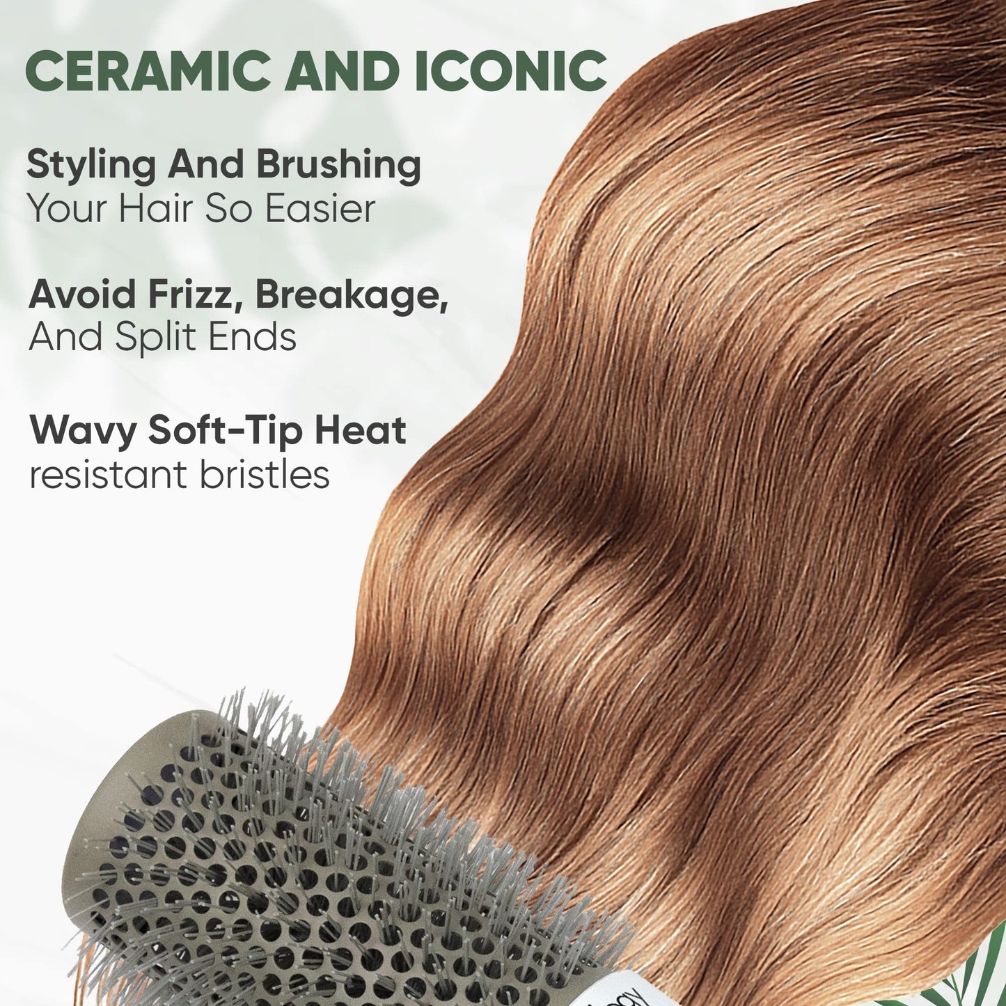 Beauty Carves Round Hair Brush, 45mm Barrel with 2 Clips - Blow Dry Hair Brush with Flexible Nylon 66 Bristles - Nano Ionic Heat Resistant Tech for Professional Curling, Styling & Shining Texture