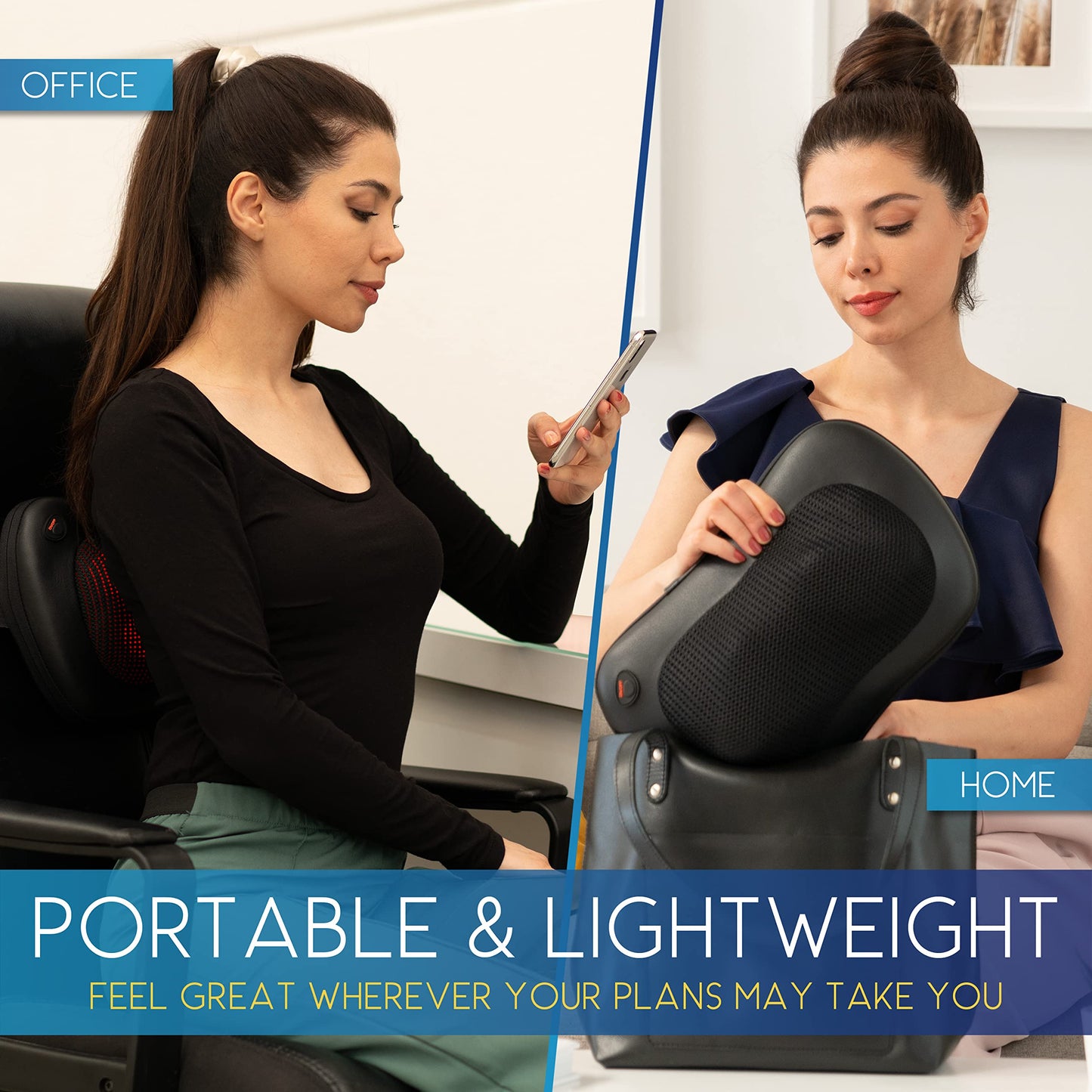 COMFORT SUPPLIES Back Massager, Neck Massage, Shiatsu Pillow with Heat, Deep Tissue Kneading Massager for Neck, Back, Shoulder, Legs, Electric, Muscle Pain Relax, Gifts for Women Men Mum Dad Him Her