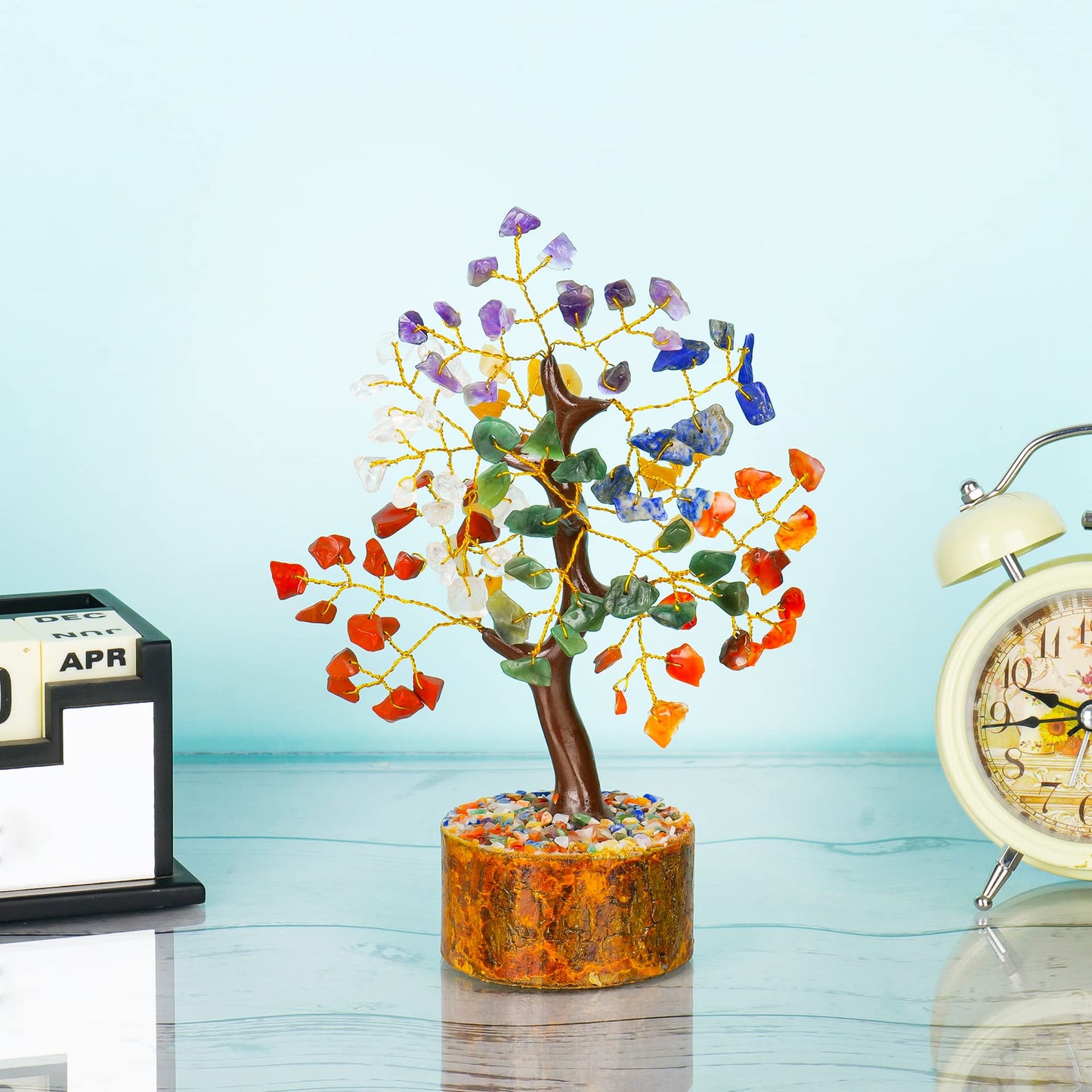 Healing Stones Tree - Chakra Stones - Feng Shui Decor - Meditation Accessories - Spiritual Gifts