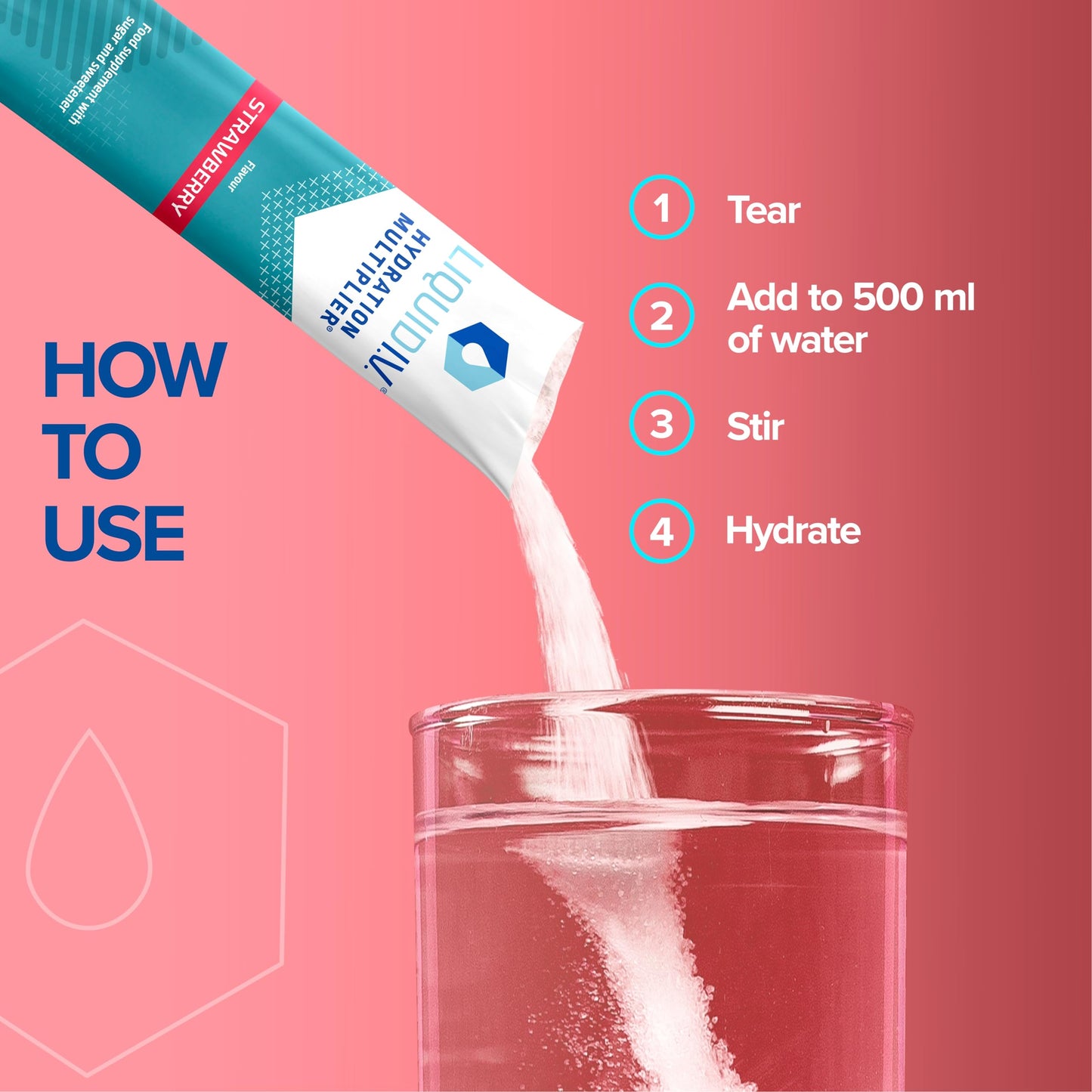 Liquid I.V. Hydration Sachets | Strawberry | Electrolyte Powder Mix | 1 Pack (15 Sticks) | 7 Vitamins and Minerals | Vegan