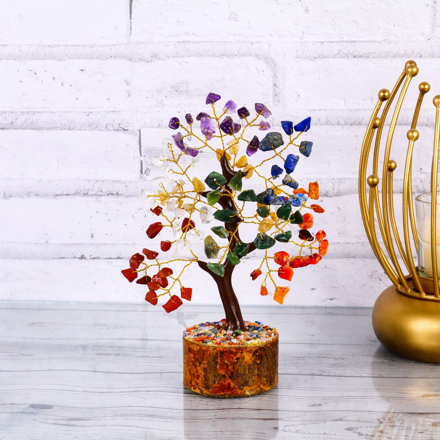 Healing Stones Tree - Chakra Stones - Feng Shui Decor - Meditation Accessories - Spiritual Gifts