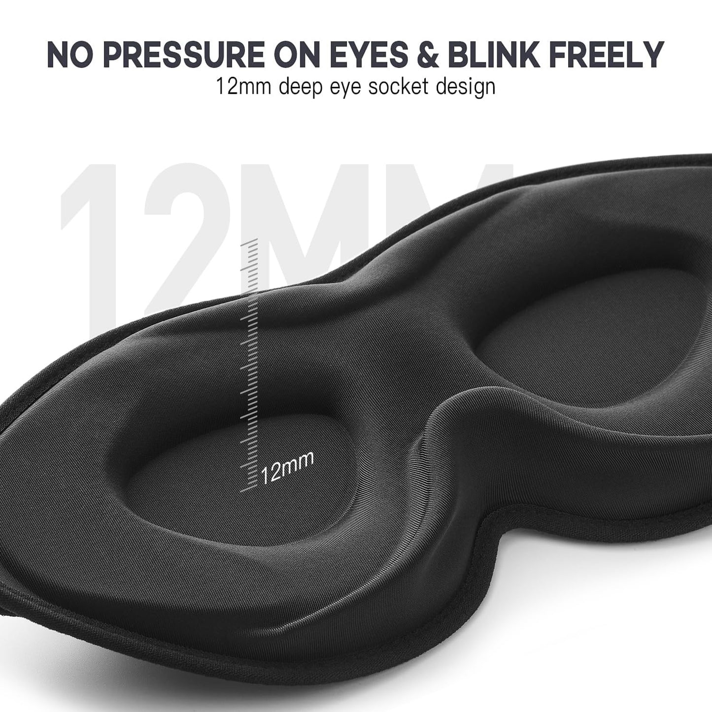 onaEz Sleep Masks, 2023 Upgraded 100% Darkness 3D Sleep Eye Mask with 12mm Recessed Eye Sockets, Breathable Comfortable Soft Milk Ice Silk Sleeping Mask for Traveling Napping All Night Sleeping Yoga