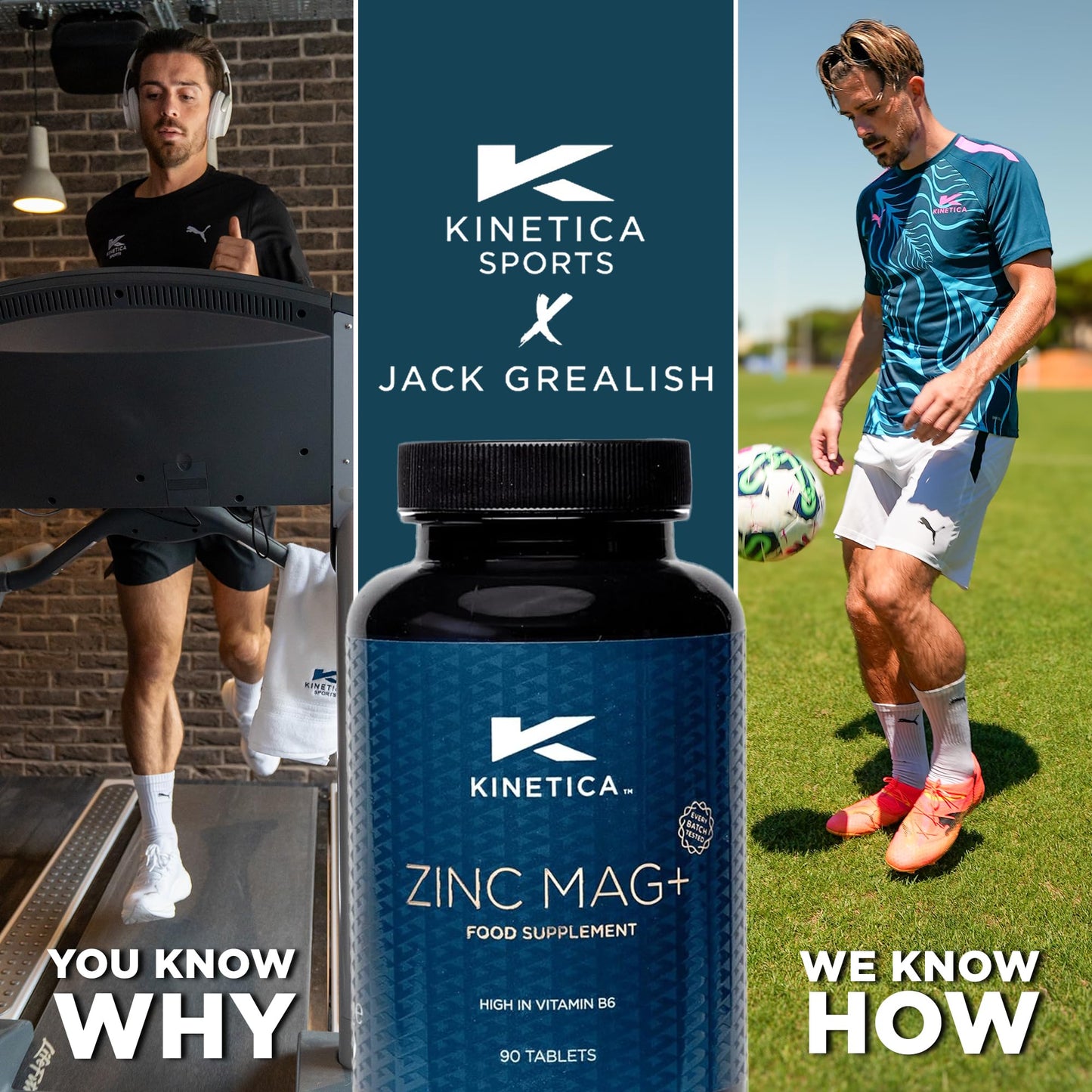 Kinetica Sports Zinc Mag+ | 420mg Magnesium, 16.5mg Zinc, 193μg Selenium & 4.8mg Vitamin B6/Serve, 30 Servings/90 Capsule Pack | 3 Capsules/Day| Scientifically Formulated Blend| Promotes Healthy Sleep