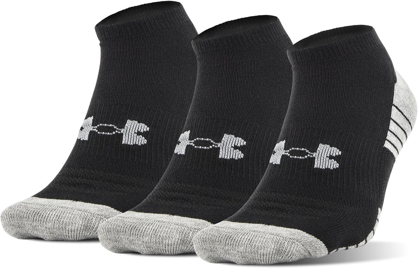 Under Armour Unisex's Socks, 3-Pairs HeatGear tech no Show 3 Pack, Black, XL (Pack of 3)