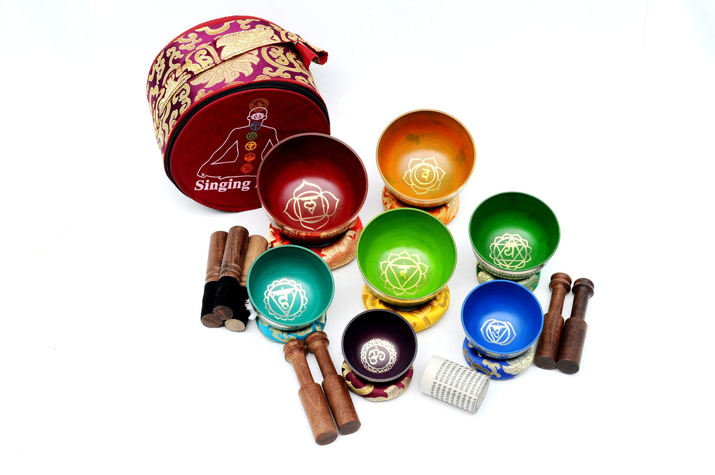THE NEPAL 7 Chakra Healing Singing Bowl Set - Tibetan Set of Seven for Chakra Healing