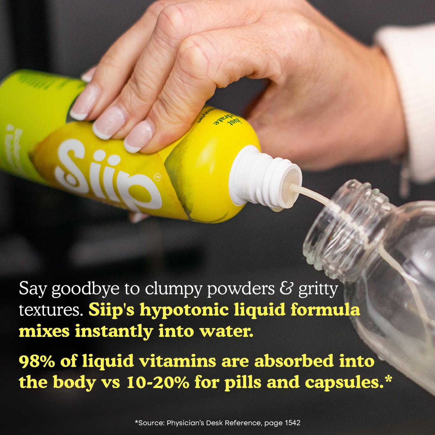 Siip Electrolytes Water Enhancer, Makes 30 Drinks, with Vitamin B12, Vitamin C, Vitamin D3, Magnesium, Zinc, Sicilian Lemon & Tahitian Lime Flavour