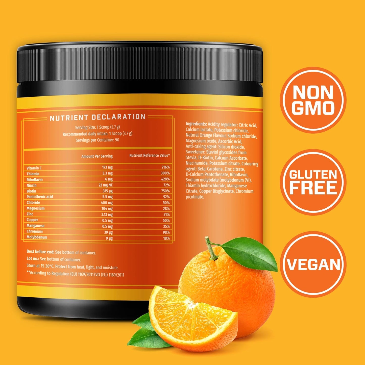 Key Nutrients Electrolytes Powder - Multivitamin & Minerals Electrolytes Powder - 90 Servings of Tangy Orange - Hydration Powder - Supercharged Rehydration Sachets with 16 Vitamins & Minerals