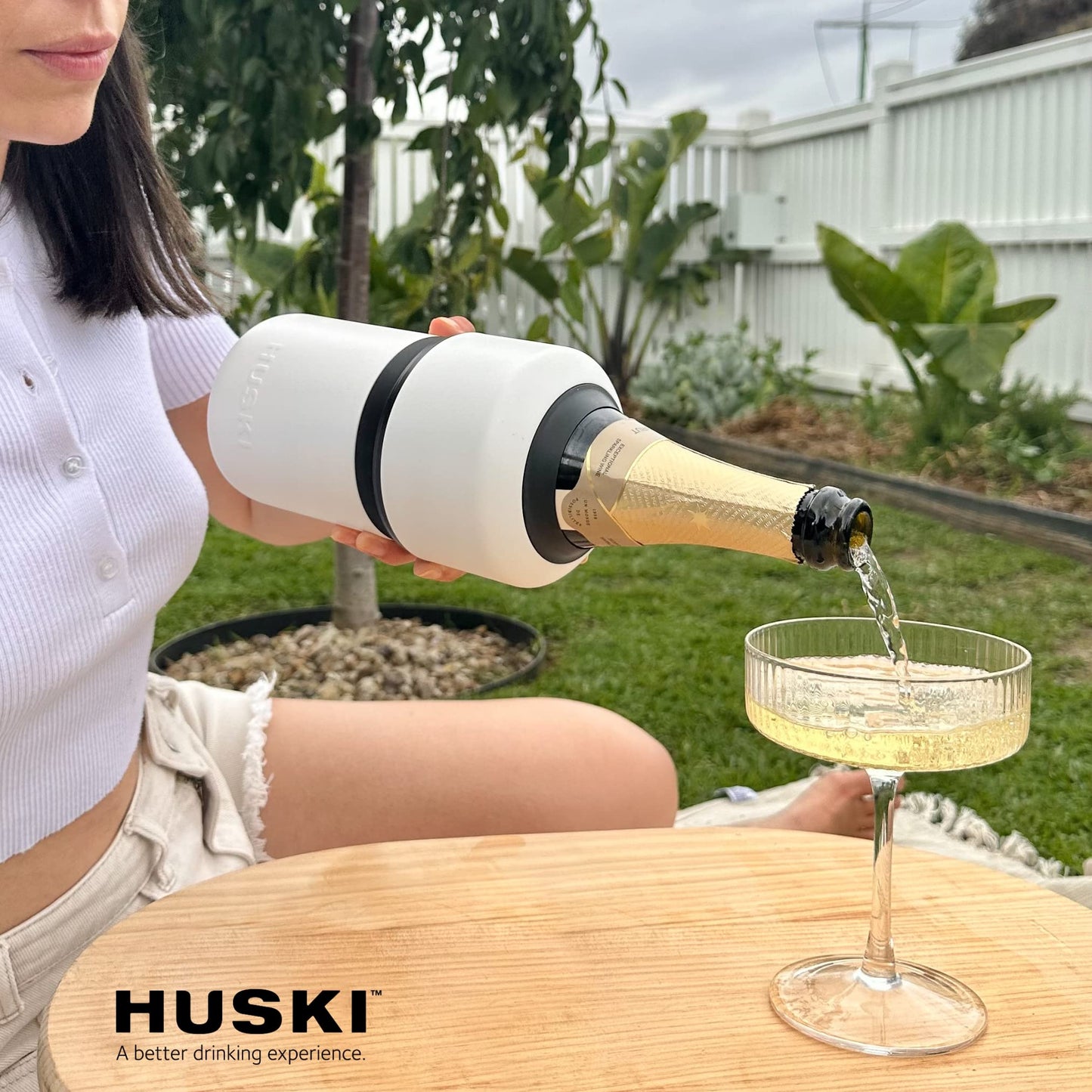 Huski Wine Cooler | Award Winning Iceless Design | Keeps Wine Cold up to 6 Hours | Wine Accessory | Next Generation Ice Bucket | Fits Some Champagne Bottles | Perfect Gift for Wine Lovers (Stone Grey)