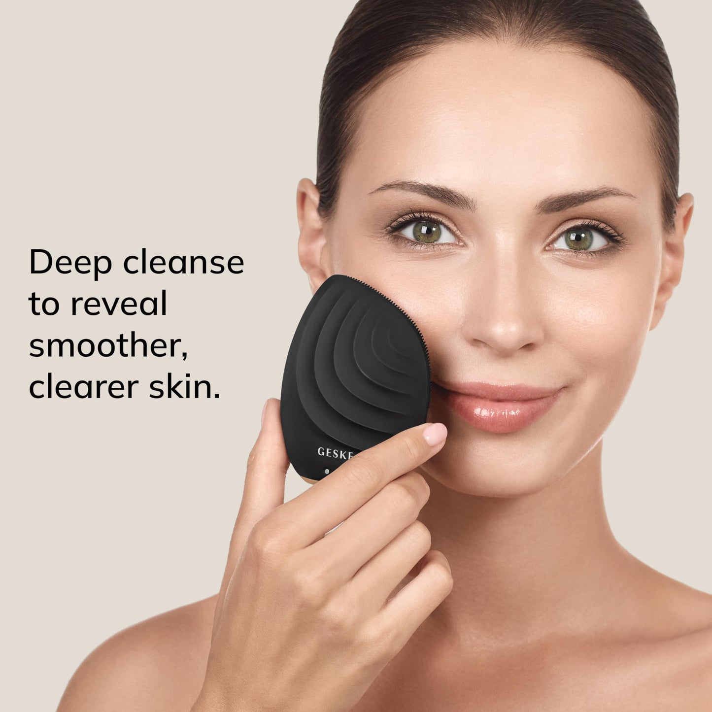 GESKE SmartAppGuided™ Sonic Facial Brush 5 in 1 | vibrating electric facial cleansing brush | soft silicone brush | professional facial cleanser | skin cleanser & exfoliator | face massager