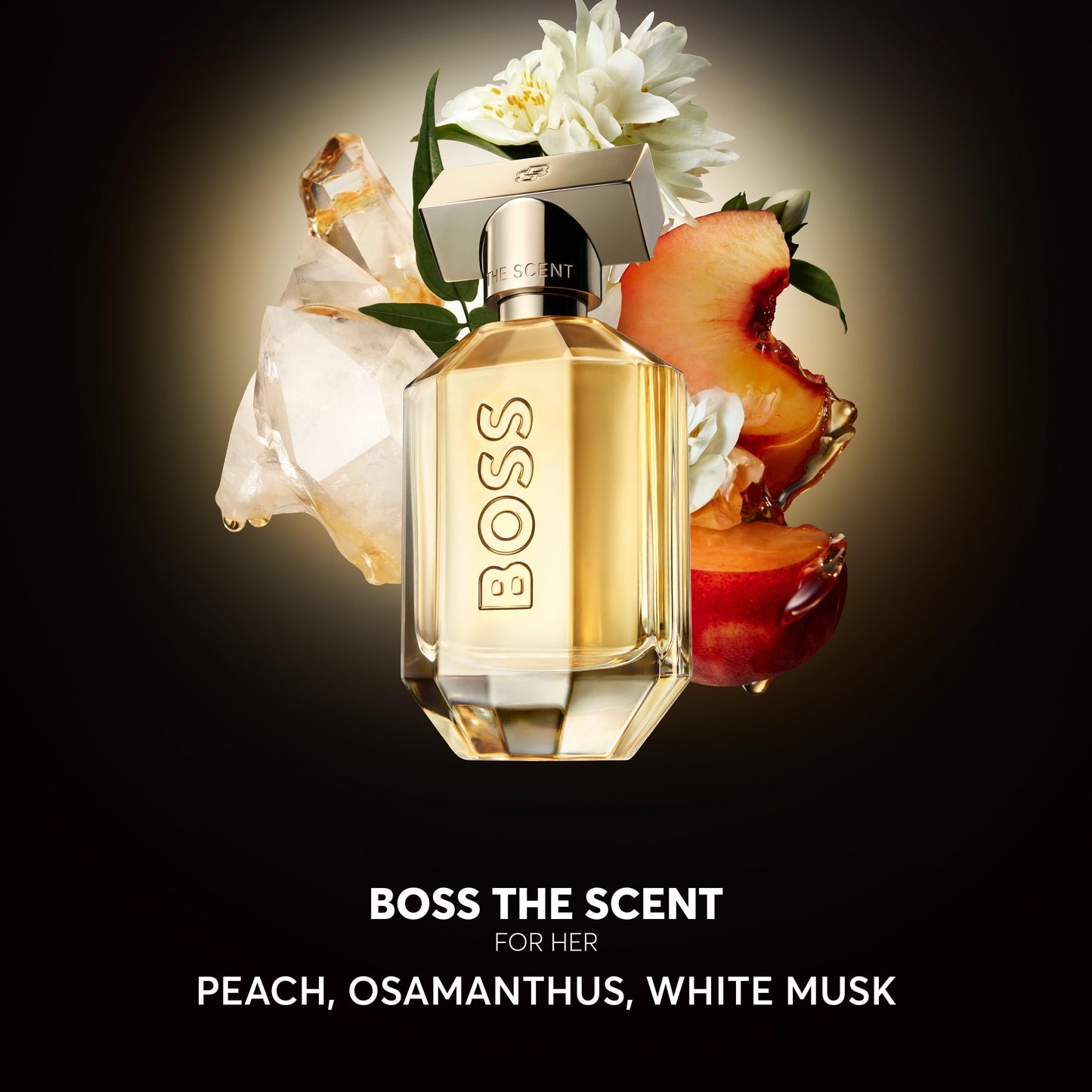 BOSS The Scent - Eau de Parfum for Her - Ambery Fragrance with Notes of Honeyed Peach, Osmanthus Flower and Roasted Cocoa - High Longevity - 50ml