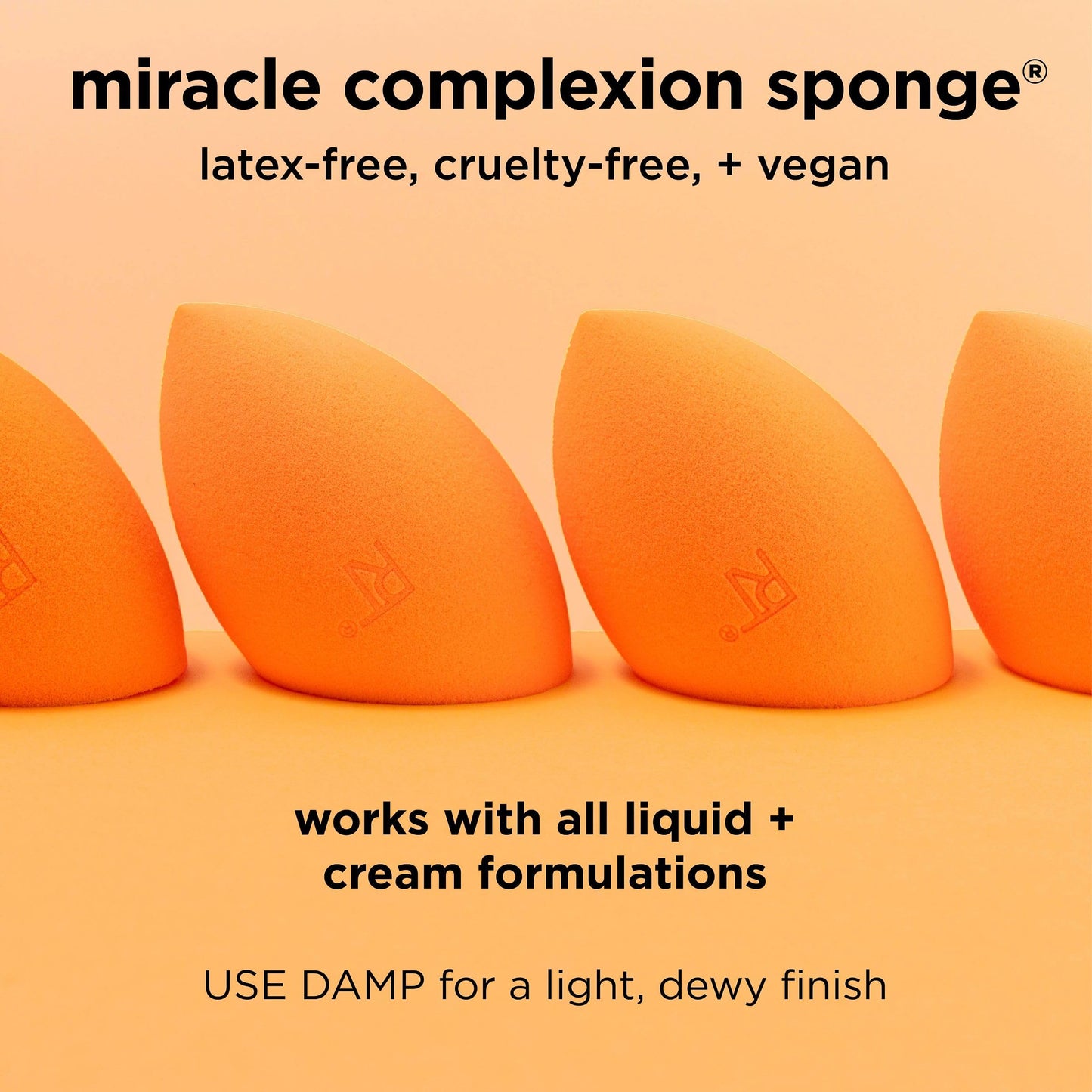 Real Techniques Miracle Complexion Makeup Sponge Full Cover Foundation, Pack Of Two (Packaging May Vary)
