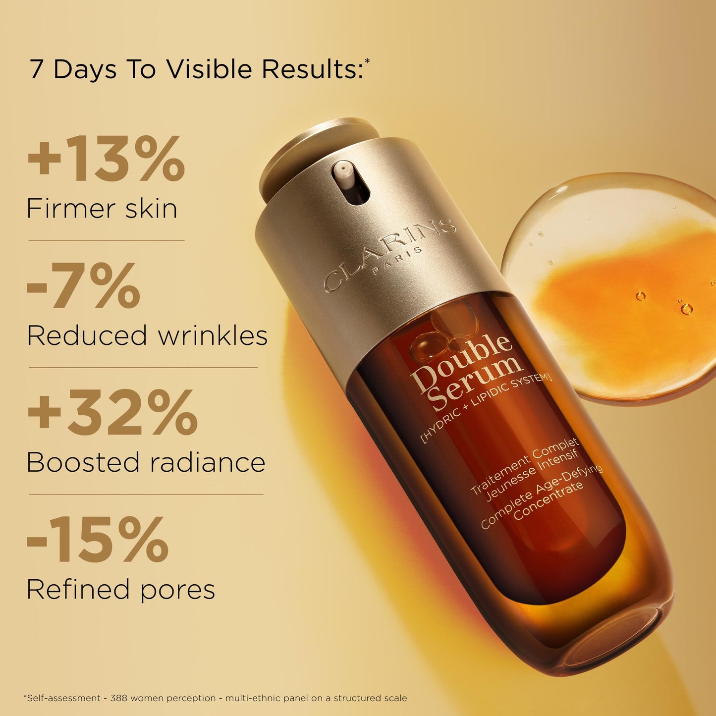Clarins NEW Double Serum | Anti Aging Face Serum | Visibly Firms, Smoothes, Boosts Radiance, and Refines Pores | 24H Hydration | All Skin Types 30ml