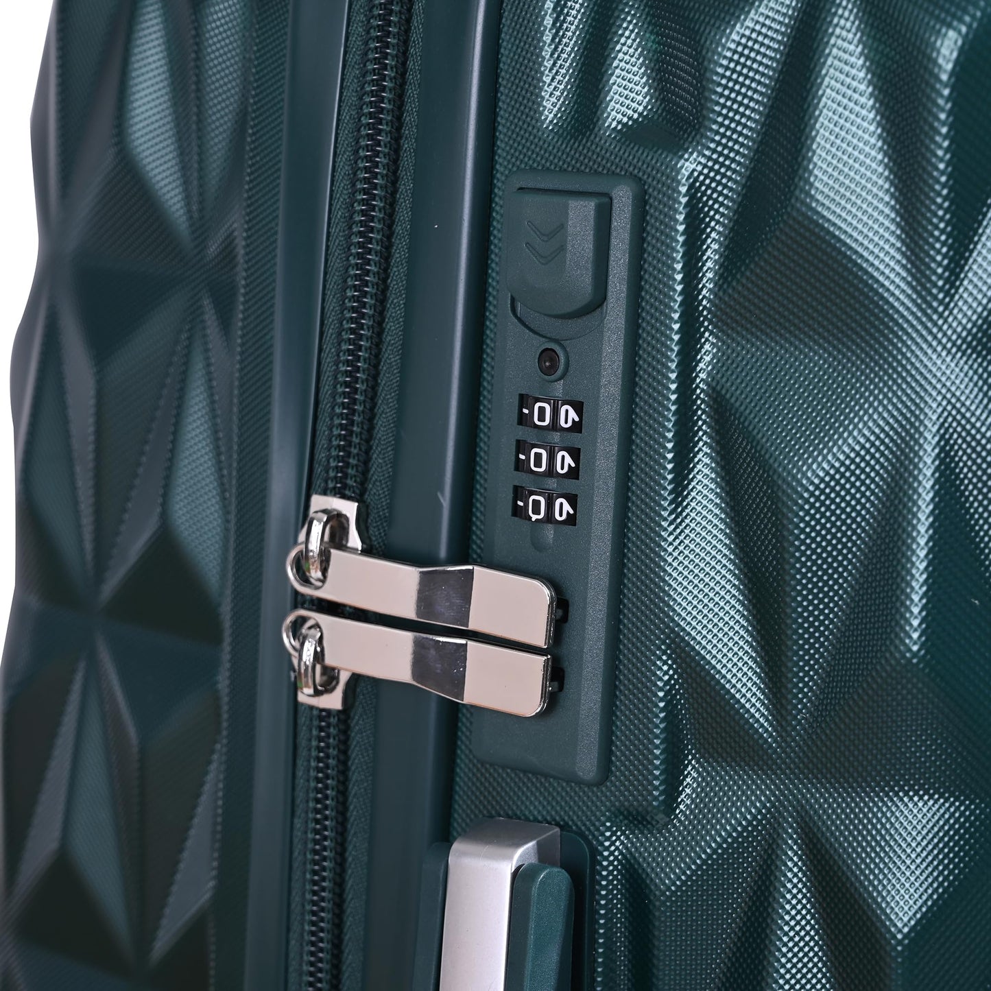 CMY Lightweight 4 Wheel ABS Hard Shell Travel Trolley Luggage Suitcase Set, Medium 24" Hold Check in Luggage (Dark Green)