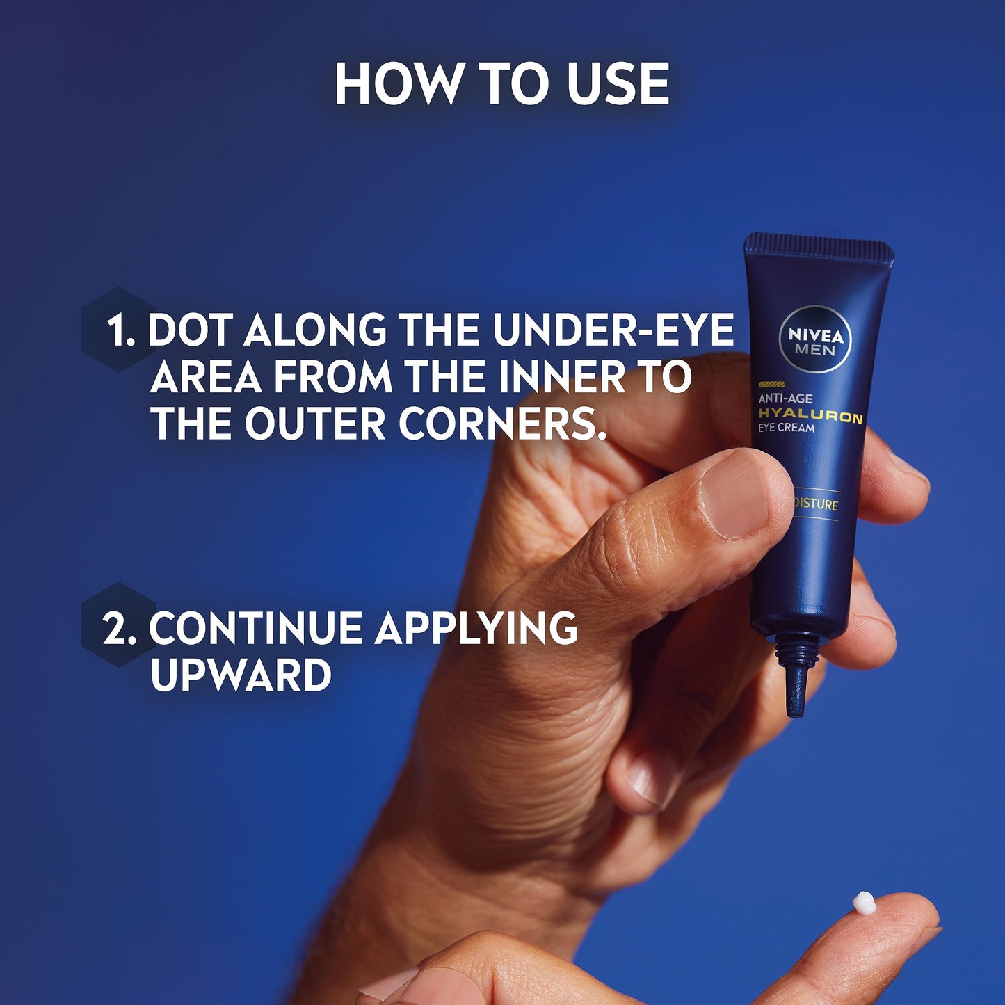 NIVEA MEN Anti-Age Hyaluron Eye Cream (15ml), Men's Eye Cream with Hyaluronic Acid, Visibly Reduces Deep Wrinkles and Eye Bags, Eye Cream for Wrinkles with 24h Moisture