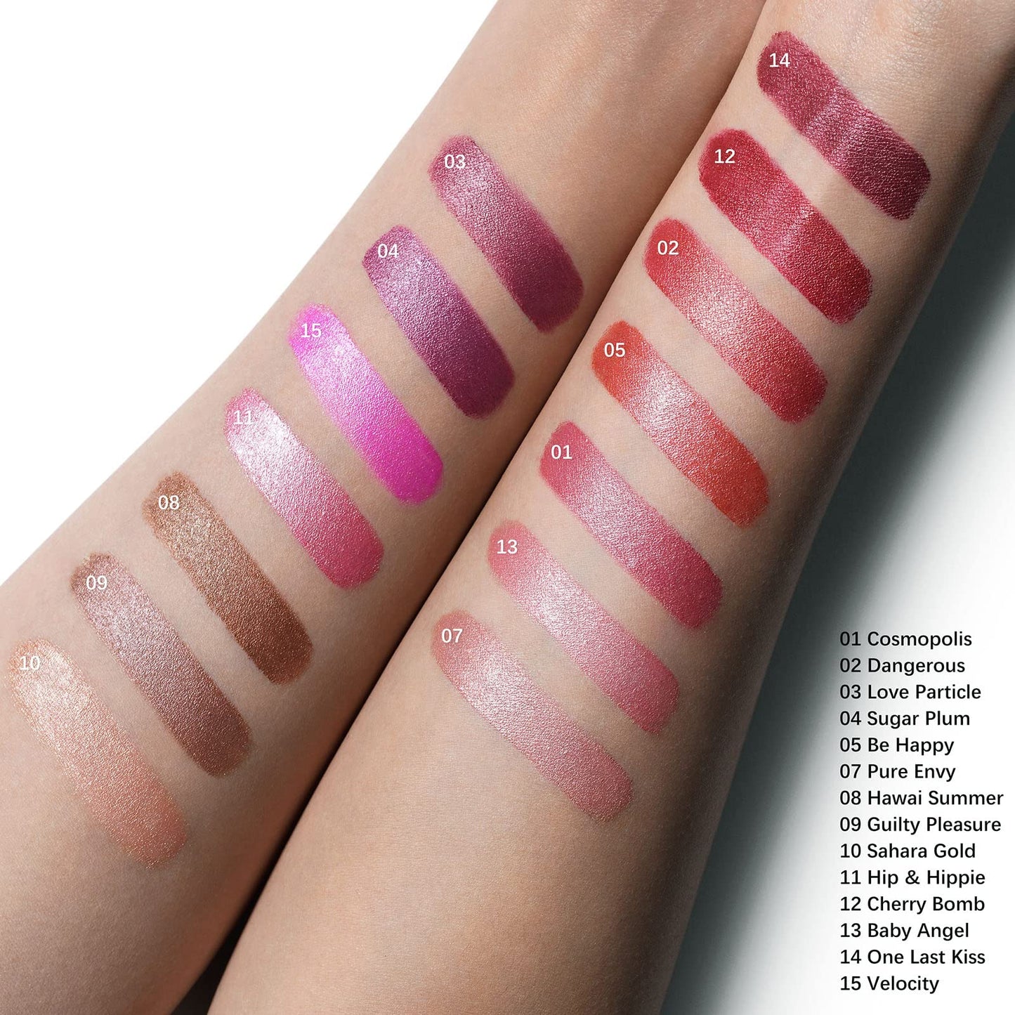 OULAC Metallic Shine Glitter Lipstick, Pink High Impact Lipcolor, Lightweight Soft and Ultra Hydrating, Long Lasting, Vegan & Cruelty-Free, Full-Coverage Lip Color 4.3 g/0.15 HIP & HIPPIE(11)