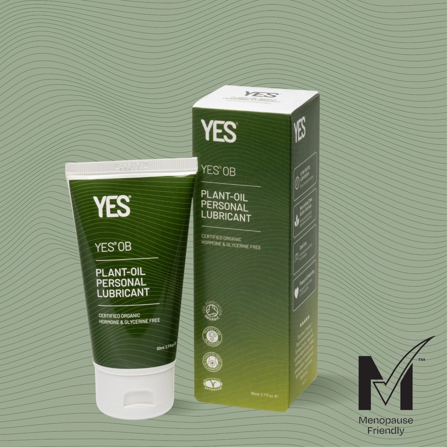 YES OB organic plant-oil natural personal lubricant, 80ml