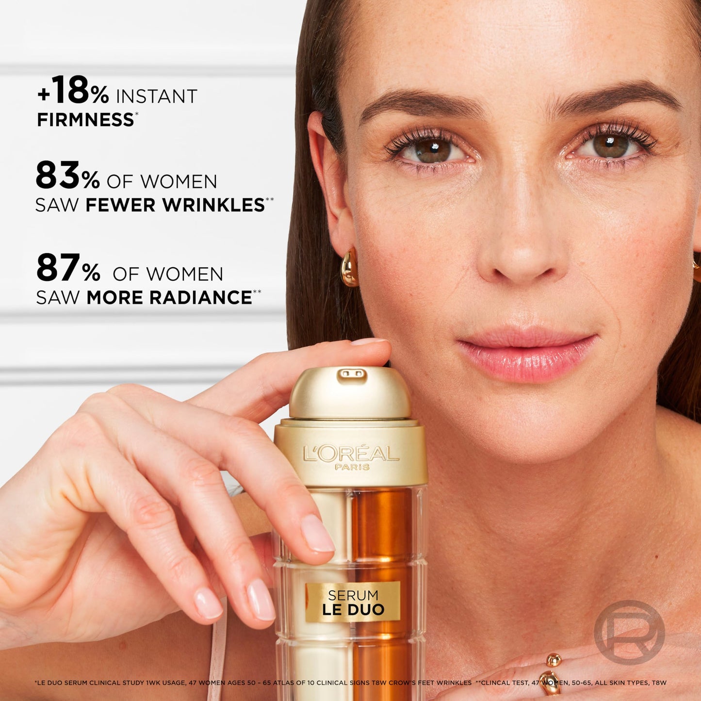 L’Oréal Paris Age Defying Serum Le Duo, Collagen Peptide Booster and Vitamins B3 & C*, Instant Firmness & Radiance, Clinically proven to reverse the look of up to 5 years of wrinkles*, 30ml
