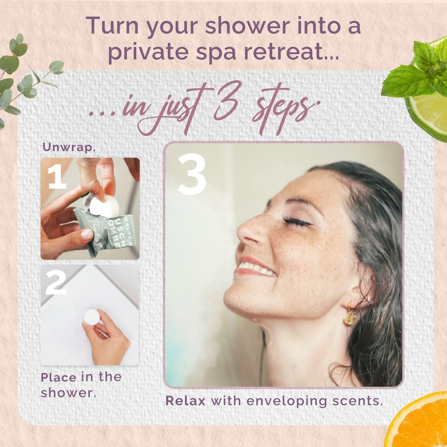 WALTZ 7 Shower Steamers Set, 16 Pieces, 8 Scents, Shower Bombs Made in EU, Natural Essential Aromatherapy Oils, Unique Spa Stress Relief, Pamper Gift for Women, Men, Mum, Grandma, Birthday