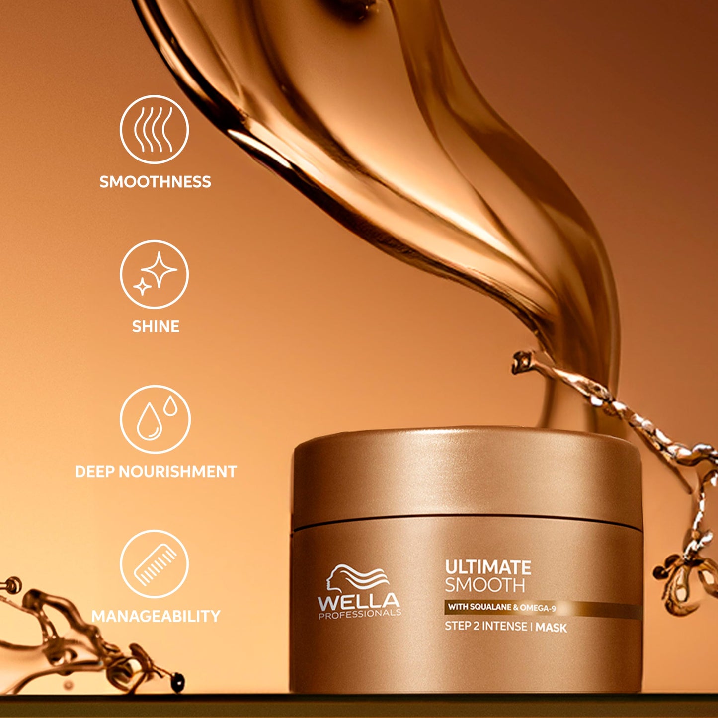 Wella Professionals Ultimate Smooth Hair Mask - Nourishing Hair Mask With Squalane & Omega 9 - For Dry, Dull & Frizzy Hair (500ml)