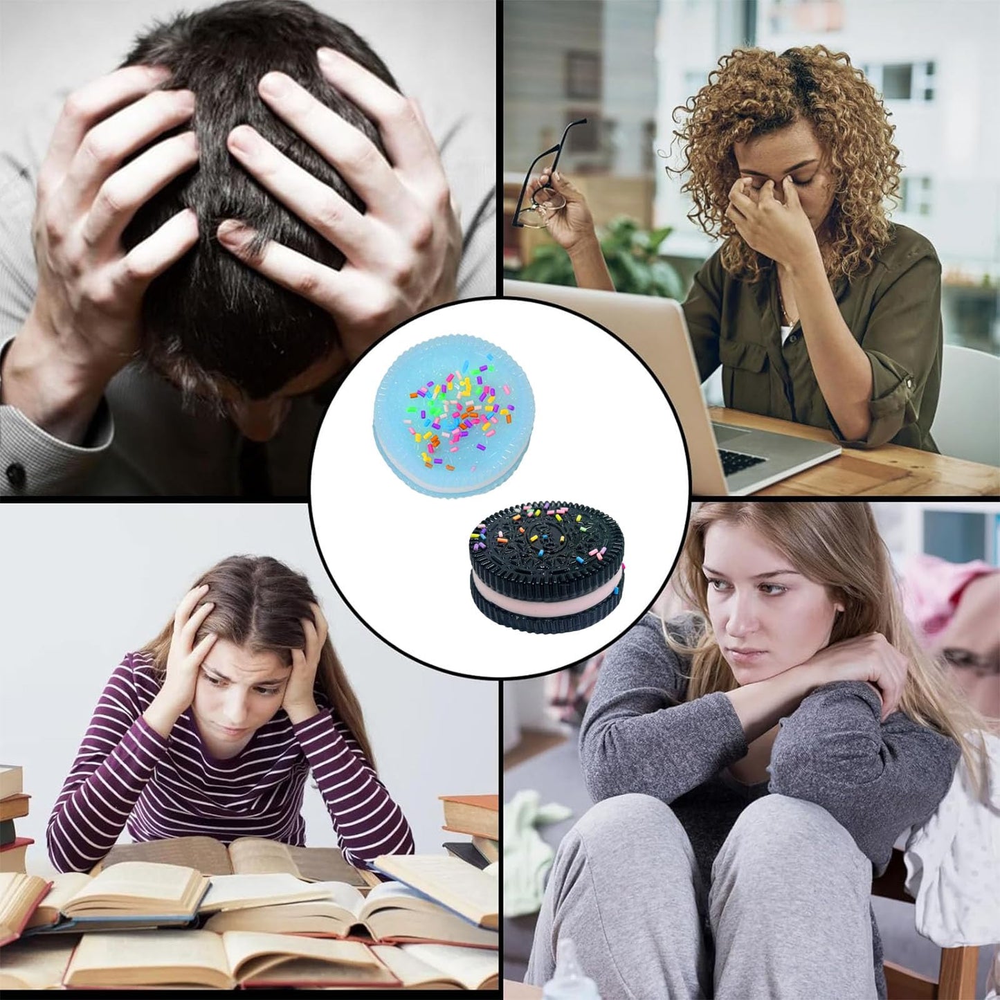 2pcs Anti Stress Toys, Black and blue Anti-Stress Ball, Soft and Durable Stress Balls and Anti Stress Ball suitable for Office,School,Relaxation and Entertainment