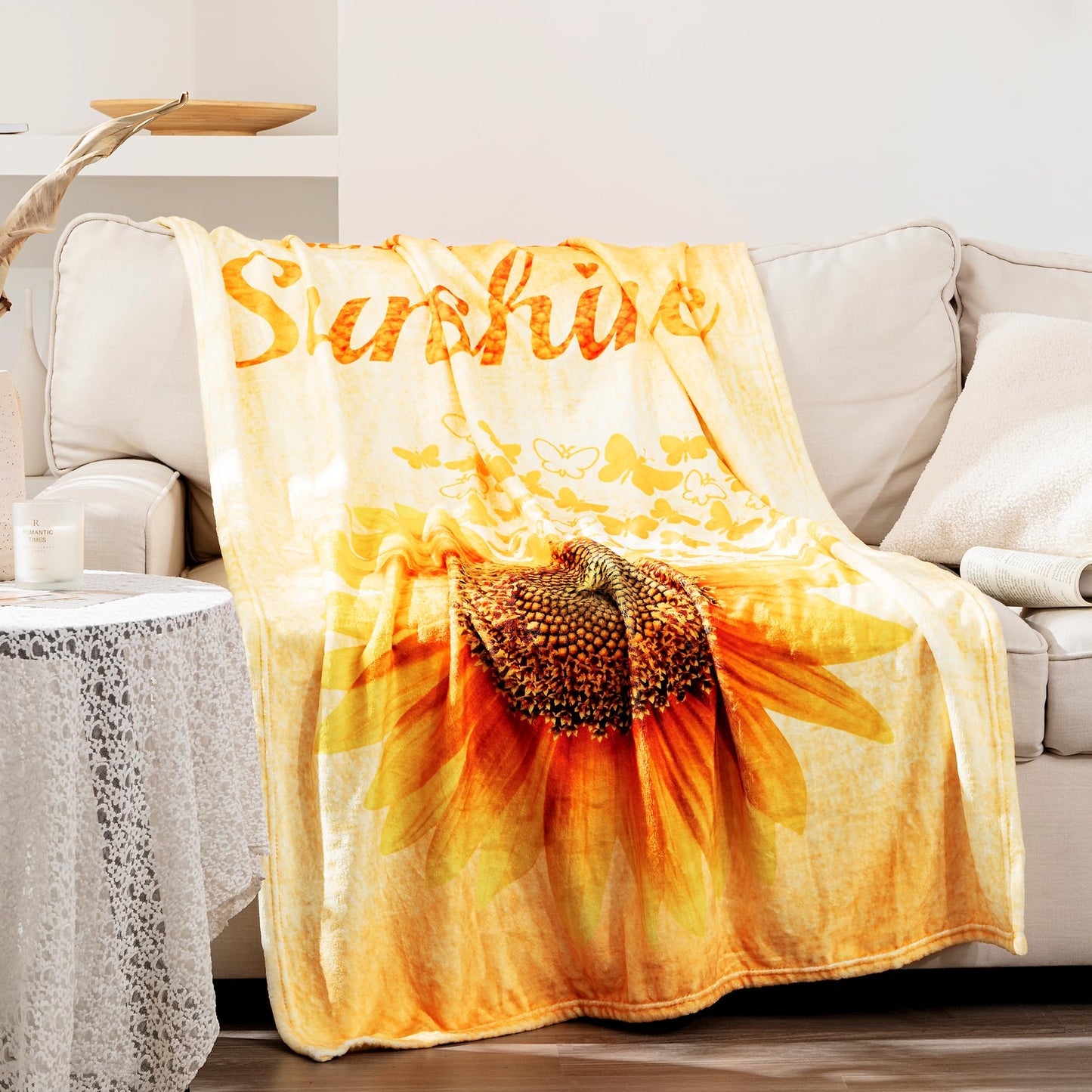 Sunflower Pamper Gifts for Women,Birthday Gift Set Self Care Package Relaxation Spa Bath Box for Mother, Get Well Soon Gift Baskets for Her, Hamper Gift for Women, Friend, Sister, Mom with Blanket