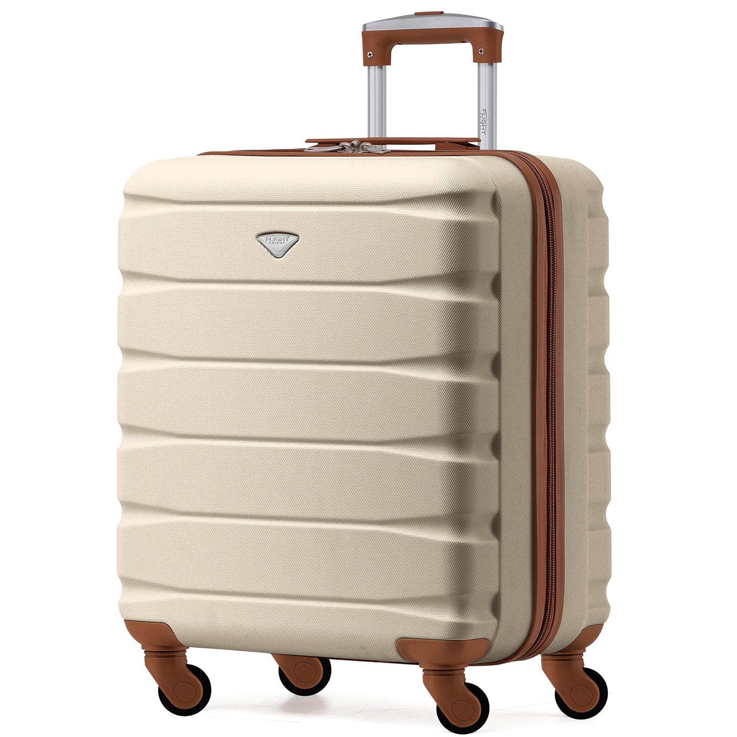 Flight Knight 56x45x25 EasyJet Cabin Bag, Jet2, British Airways Suitcase - Lightweight Small Durable 4-Wheel Cabin Case, Maximum Carry-On Size, ABS Hard Shell, 10kg Hand Luggage Bag- 56 x 45 x 25