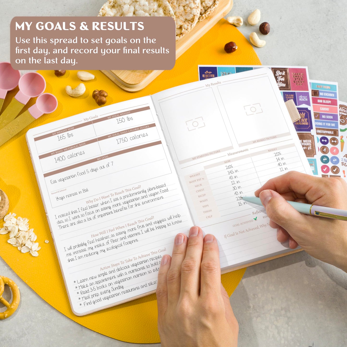 Legend Wellness Planner & Food Journal – Daily Diet & Health Journal with Exercise & Weight Loss Tracker – Nutrition Diary, 6 Months (Seashell)