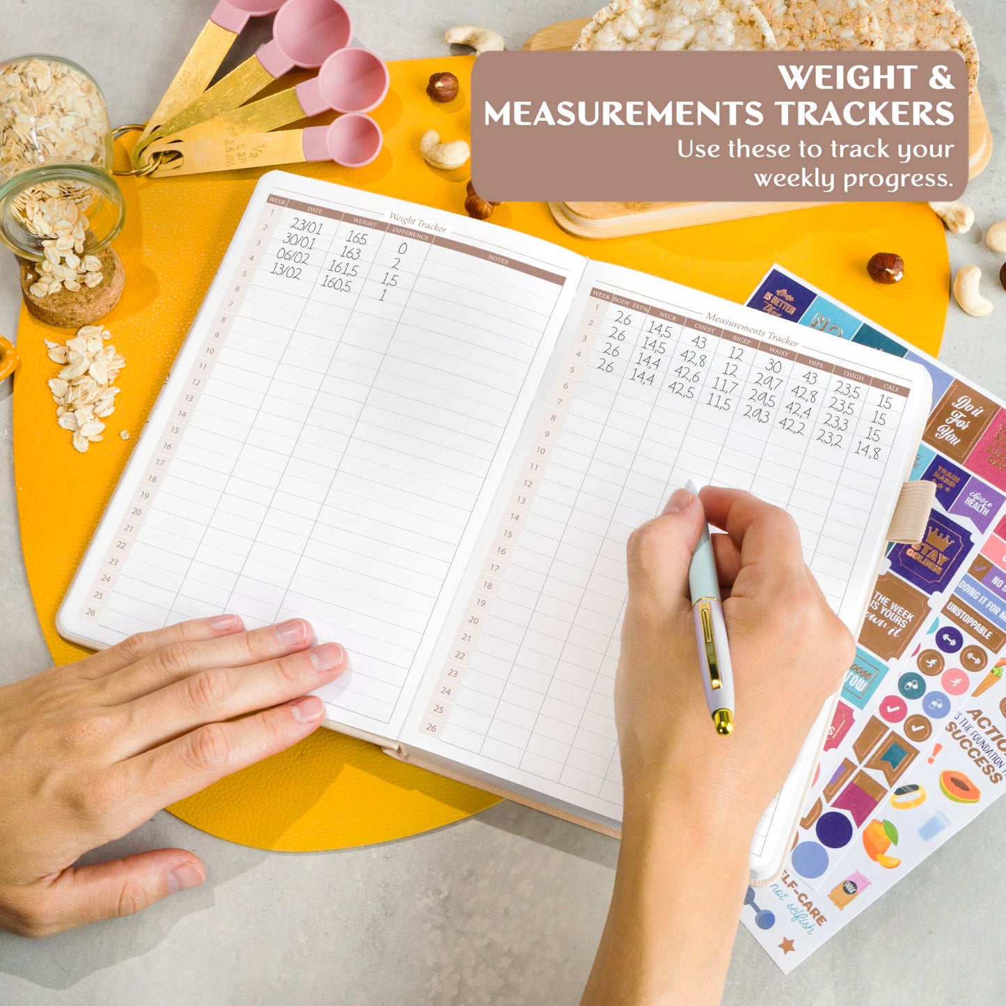 Legend Wellness Planner & Food Journal – Daily Diet & Health Journal with Exercise & Weight Loss Tracker – Nutrition Diary, 6 Months (Seashell)