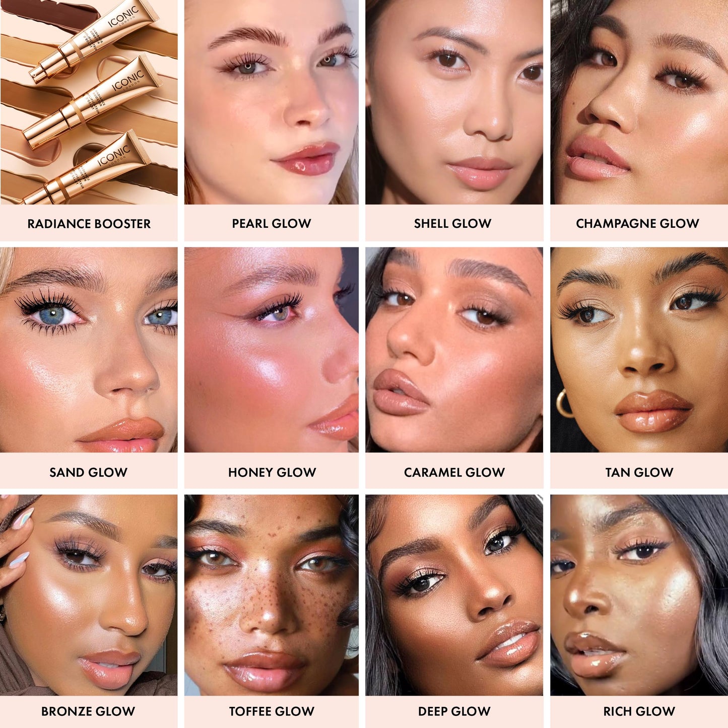 ICONIC LONDON Radiance Booster Tinted Makeup Primer| Face Primer Enriched with Oleo-Gel Complex and Luminizer Peptides - Pearl Glow 57 g (Pack of 1)