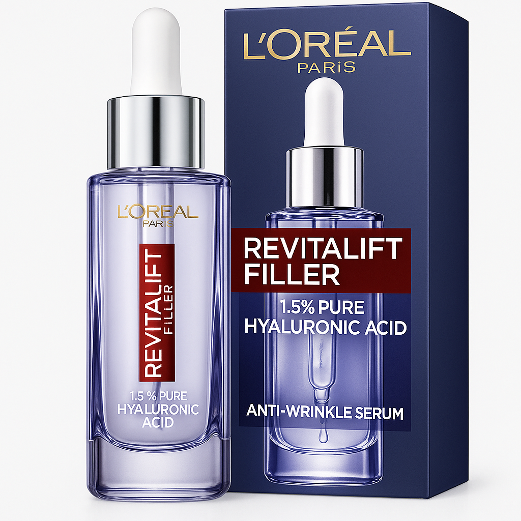 L'Oreal Paris Hyaluronic Acid Serum Revitalift Filler Anti-Wrinkle Dropper Serum Large 50 ml