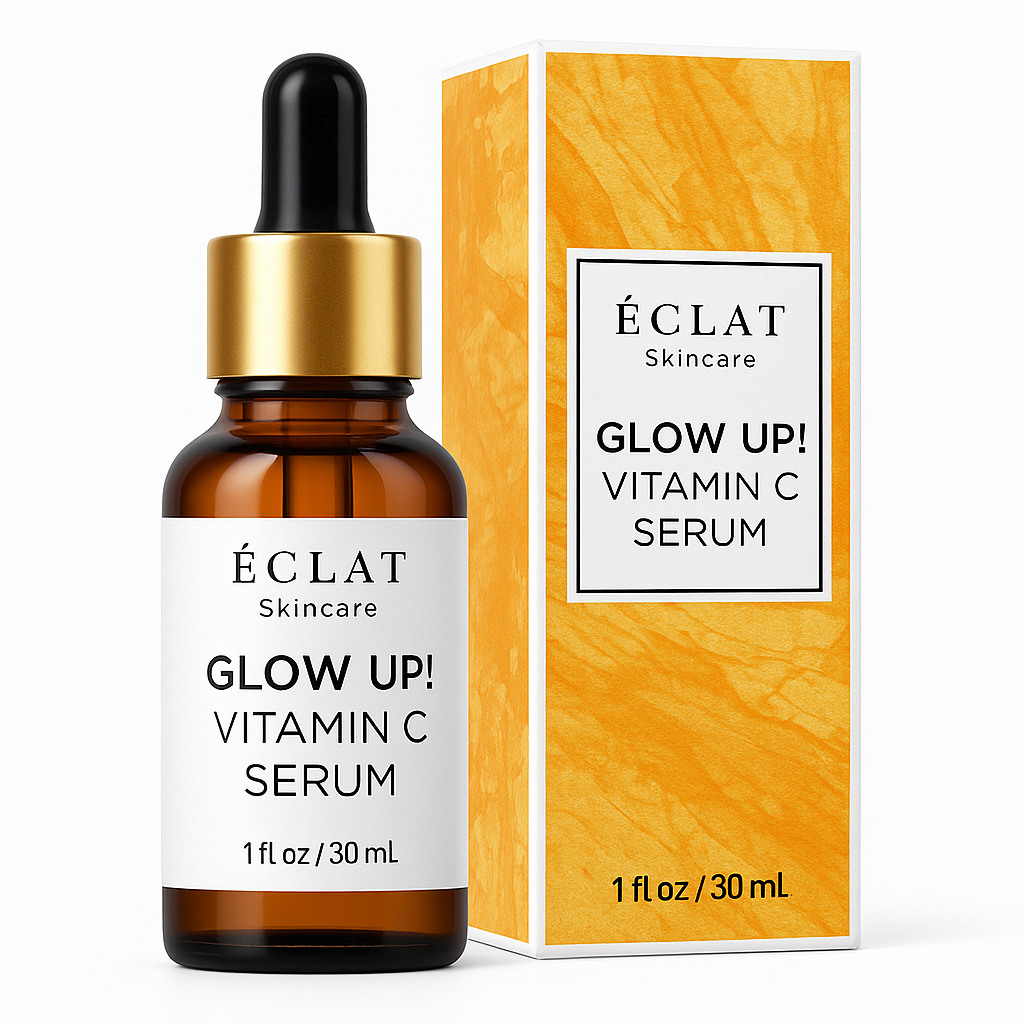 Eclat Skincare Glow Up Vitamin C Serum – Face Serum with Hyaluronic Acid, Ferulic Acid & Vitamin E (30ml)