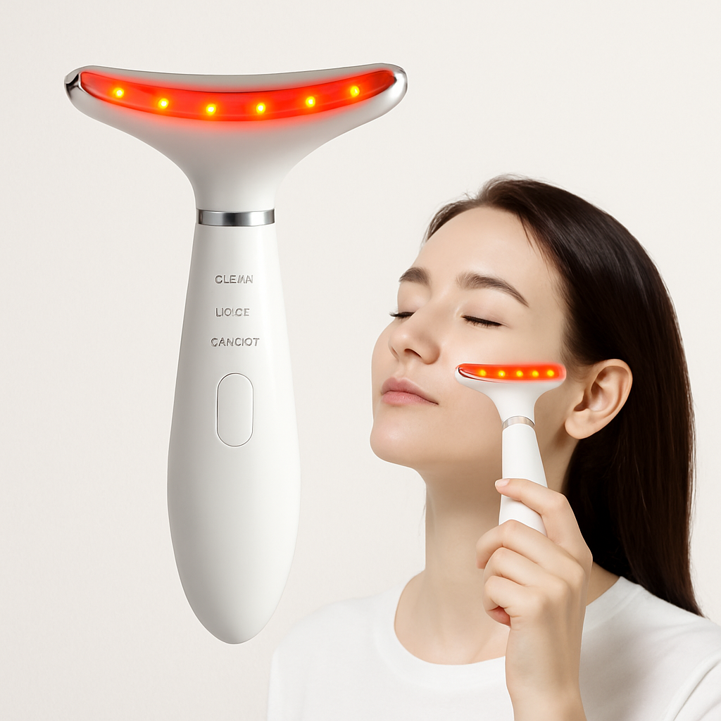 LATME Heated Facial & Neck Massager – 3 Mode Anti-Aging Beauty Device for Skin Lifting and Relaxation
